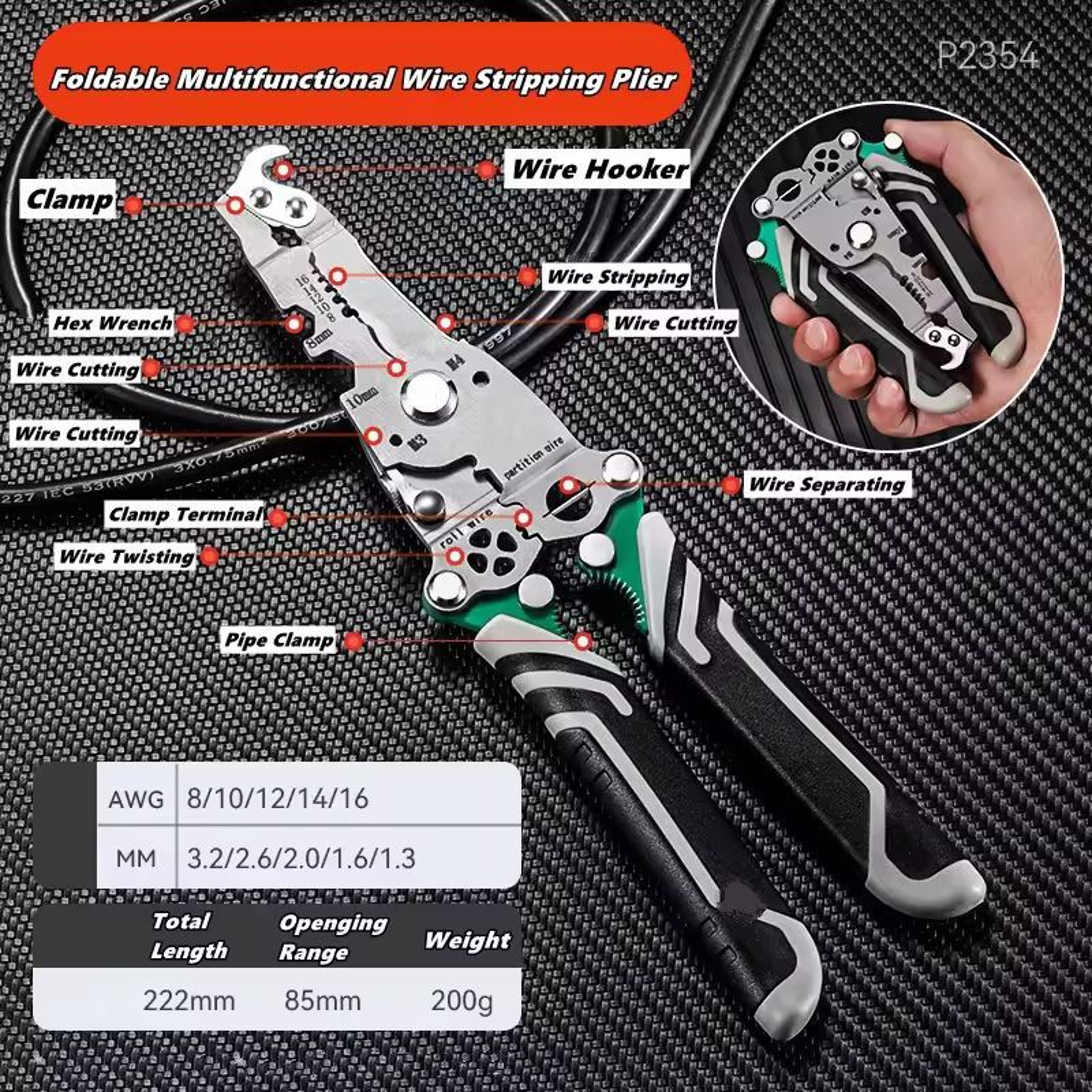 ProMaster FoldAway Electrician Multi Tool 14