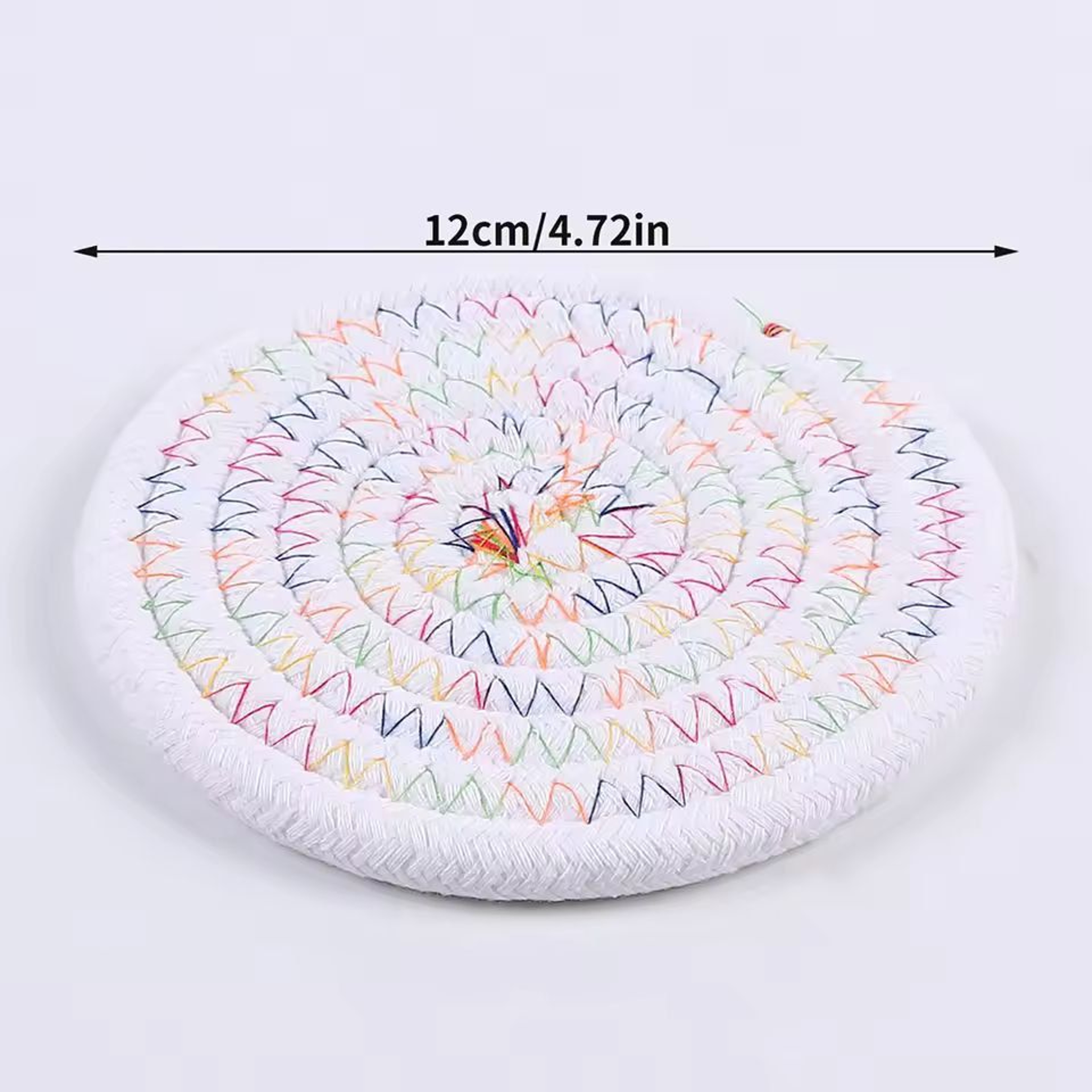 SilkWeave Round Cotton Cup Mat  12 Cm Stylish Tabletop Coaster  HeatProtection Pot Holder 9