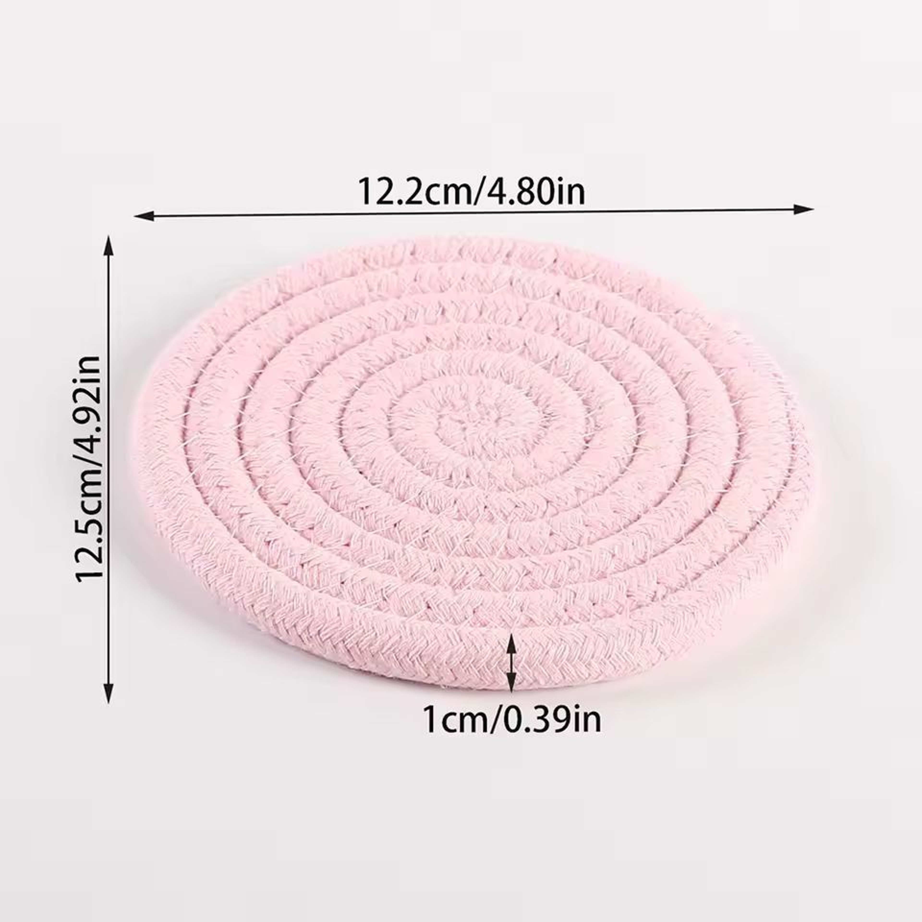 SilkWeave Round Cotton Cup Mat  12 Cm Stylish Tabletop Coaster  HeatProtection Pot Holder 11