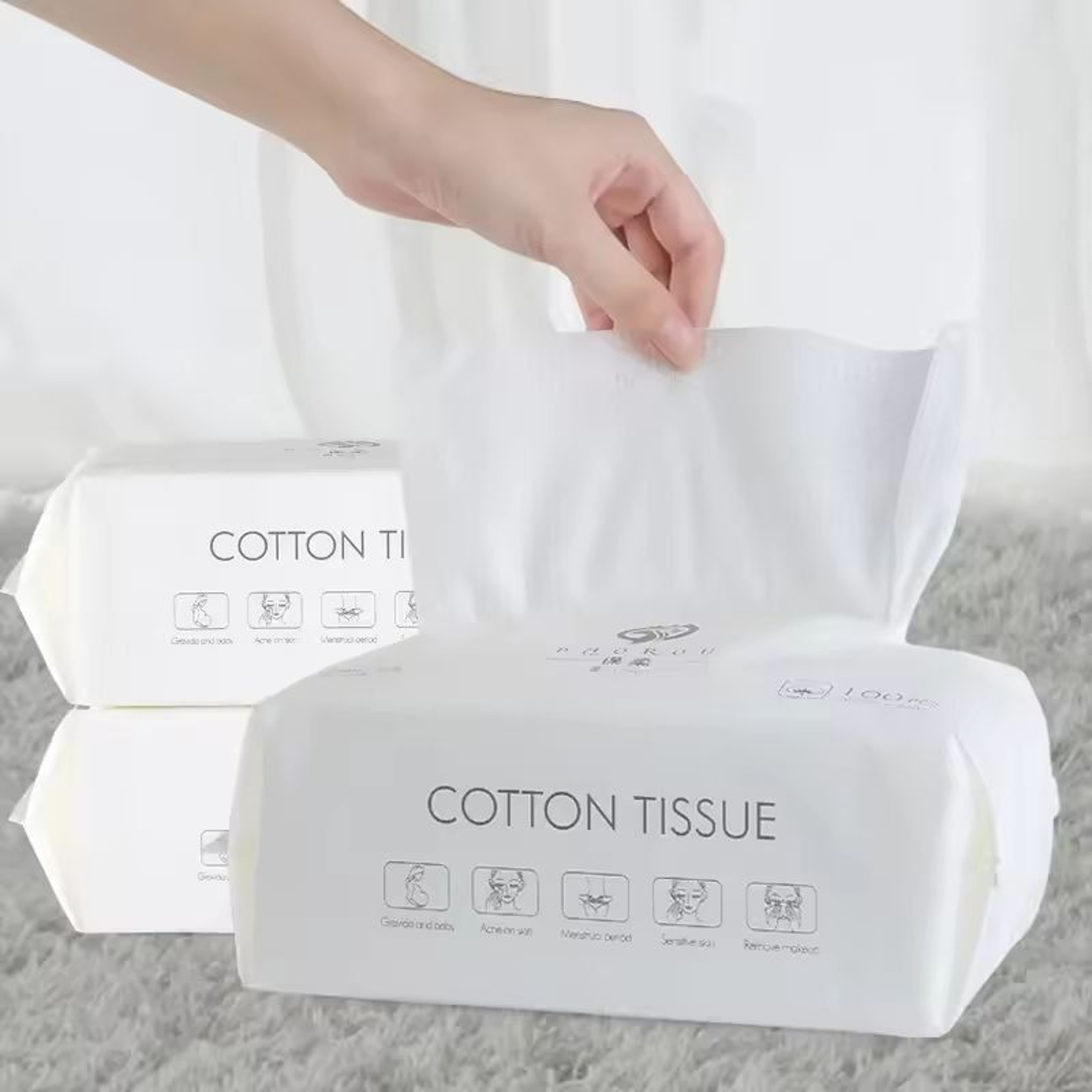 Soft Cotton Disposable Face Towels  50100 Pack Gentle Hygienic Dry Rags For Face  Bathroom Use 0