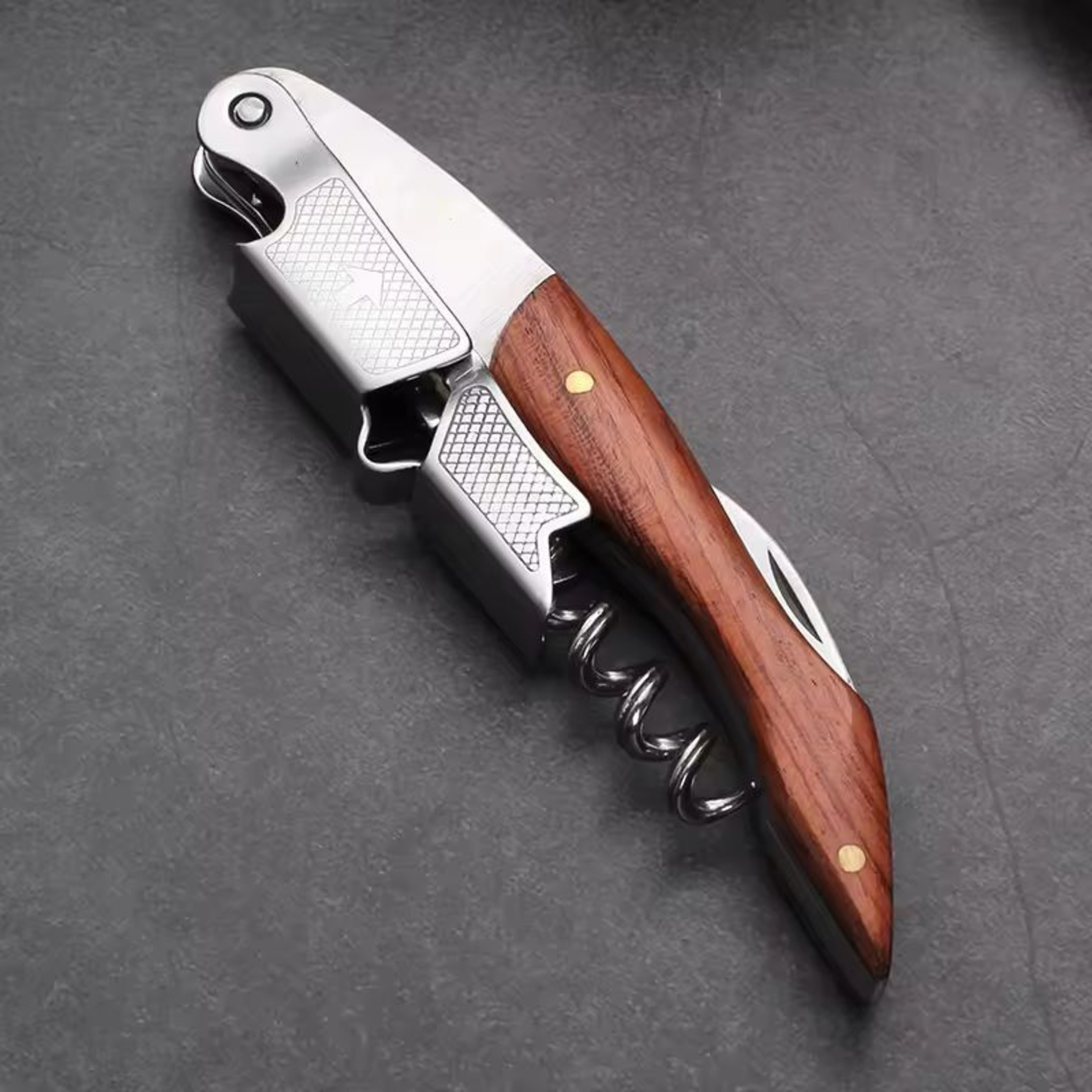 Premium WoodHandle Corkscrew  Multifunction Bottle Opener Professional Wine  Beer Key 6