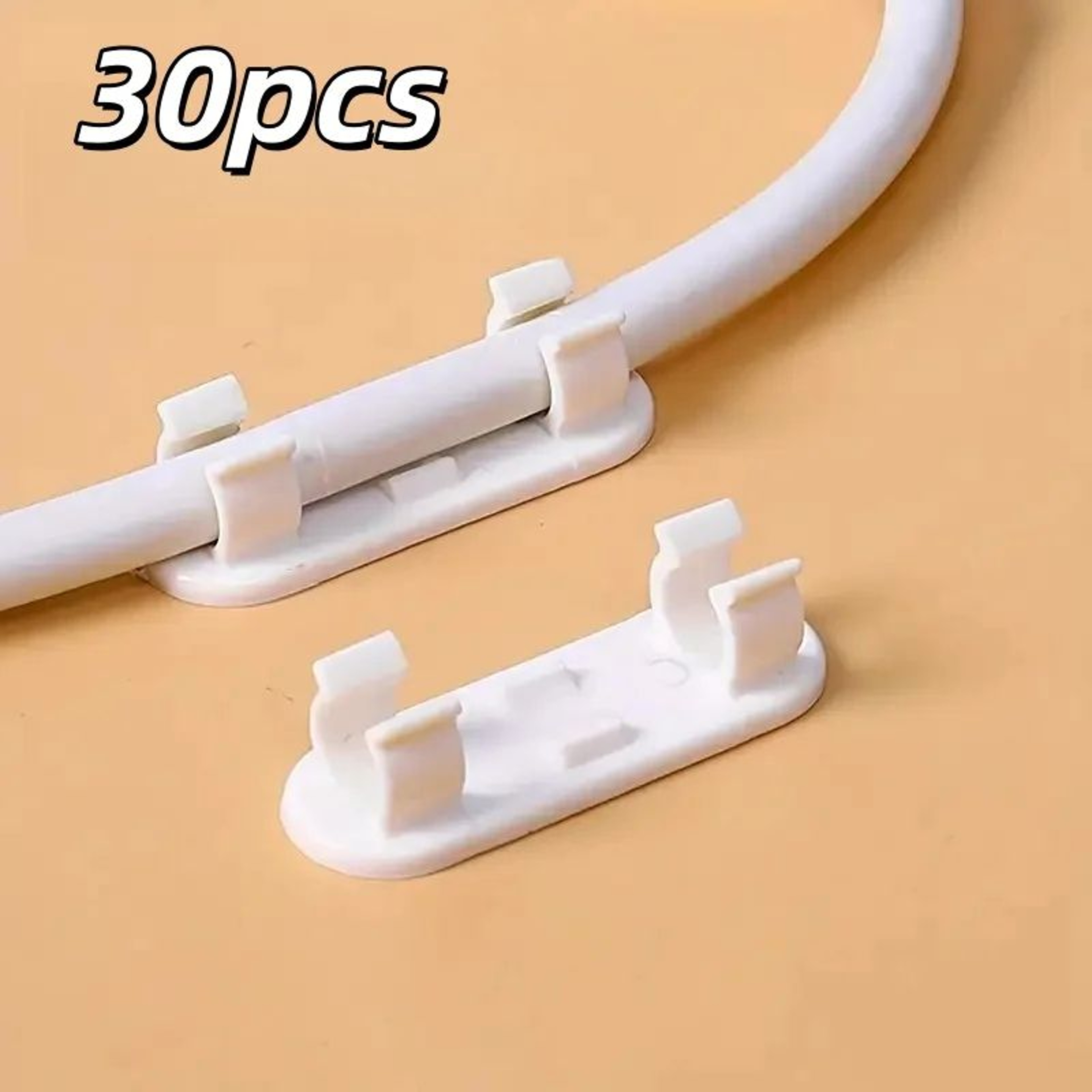 SlimLine 30Pack Adhesive Cable Clips  Wire Organizer For Desk  Wall 0