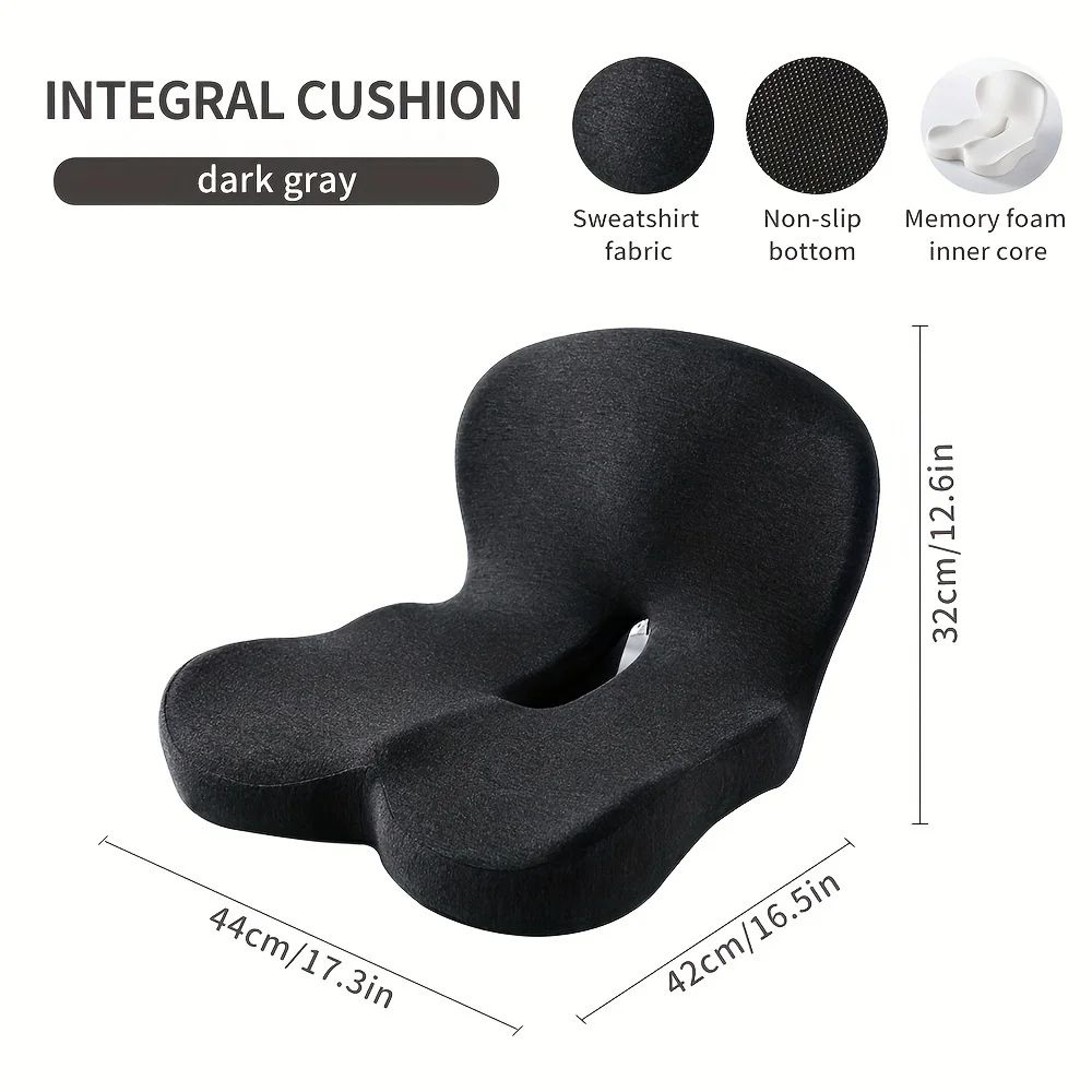 Premium Ergonomic Seat Cushion With Back Support  AllDay Comfort Pad For Office Chairs  Work From H 4