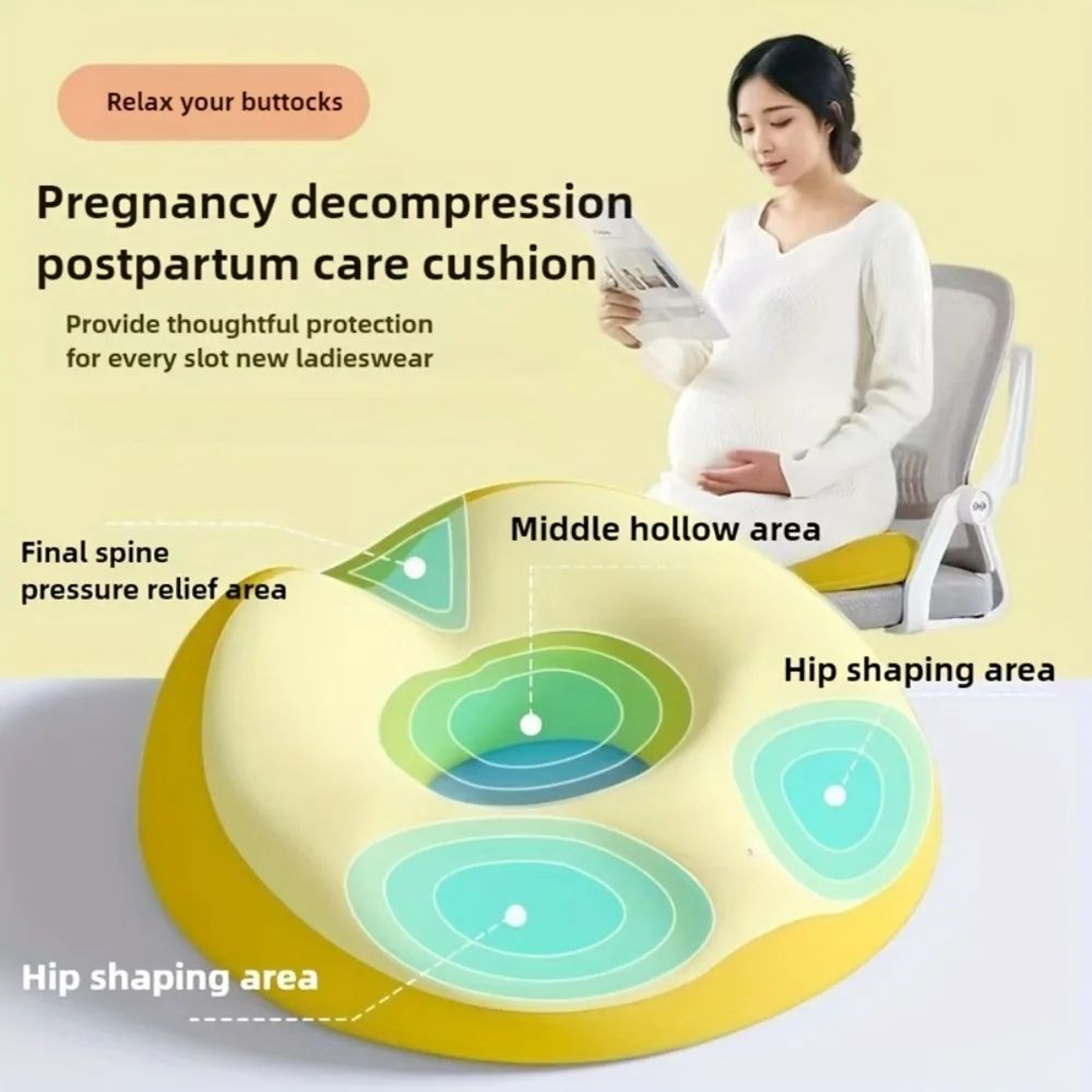 ComfortPlus Memory Foam Donut Cushion  Tailbone  Hemorrhoid Relief Seat Pad 4