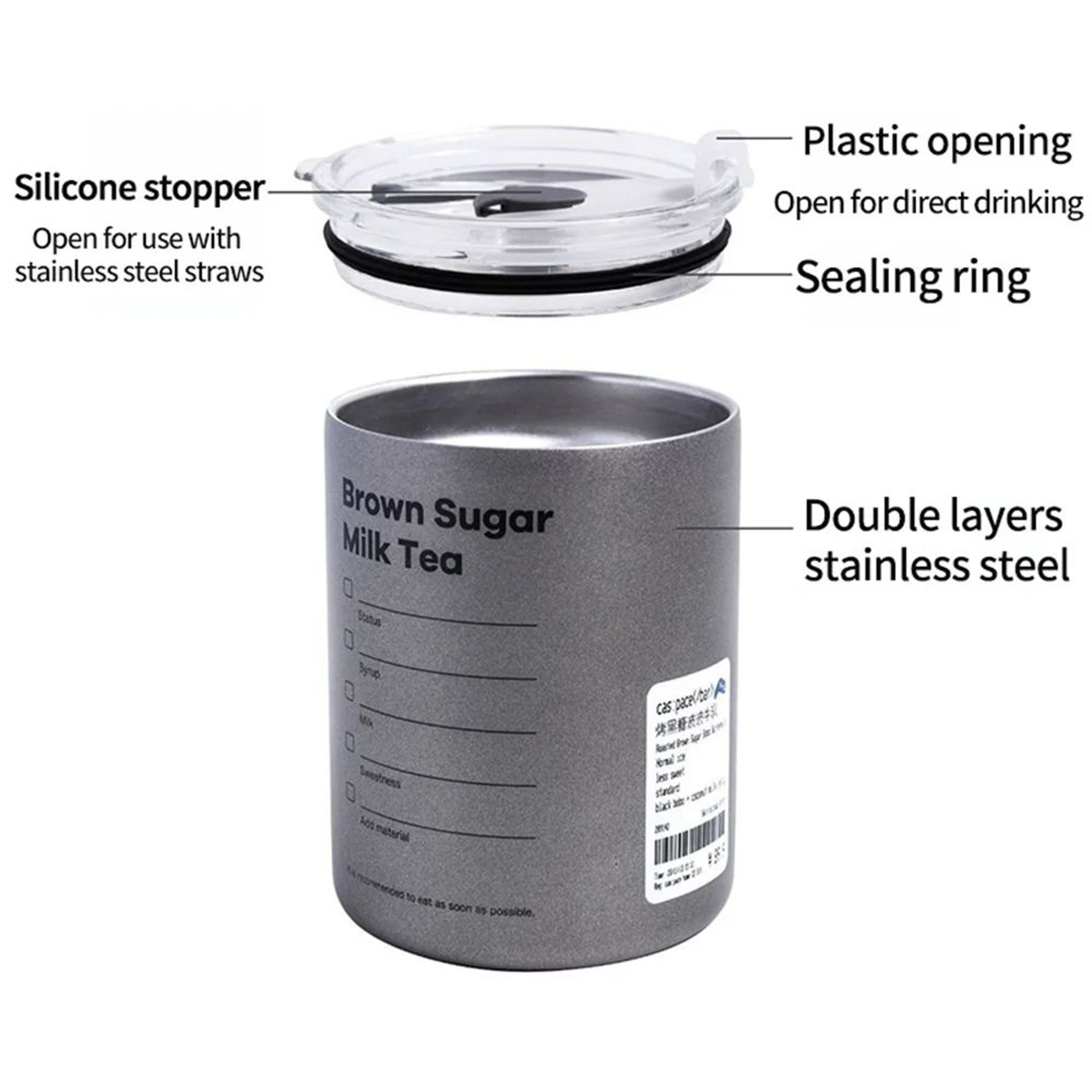 Premium 600 Ml Stainless Steel Vacuum Bottle  Portable Insulated Coffee  Water Tumbler With Straw 5