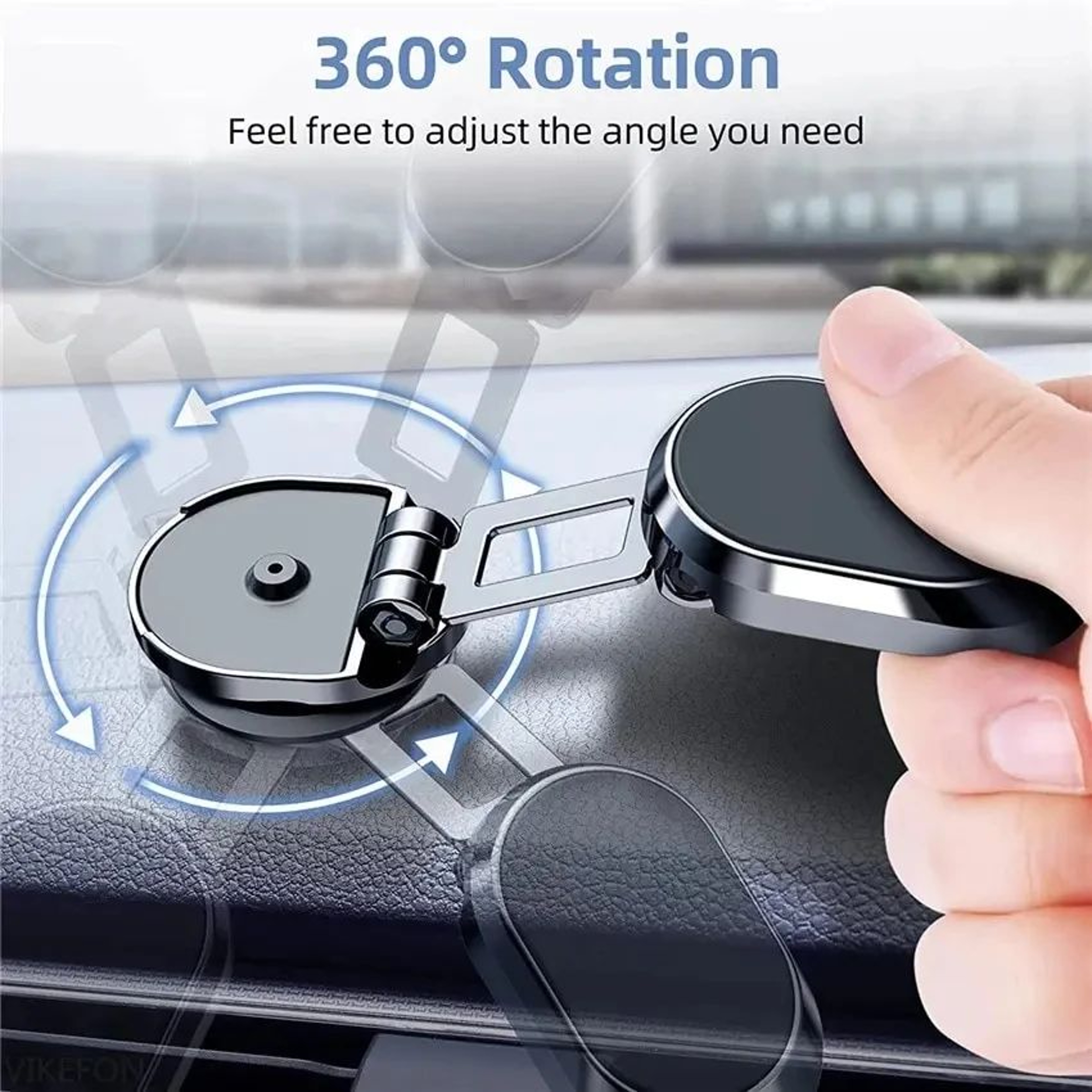Magnetic Car Phone Mount Dashboard Holder With Rotating Folding Design 1