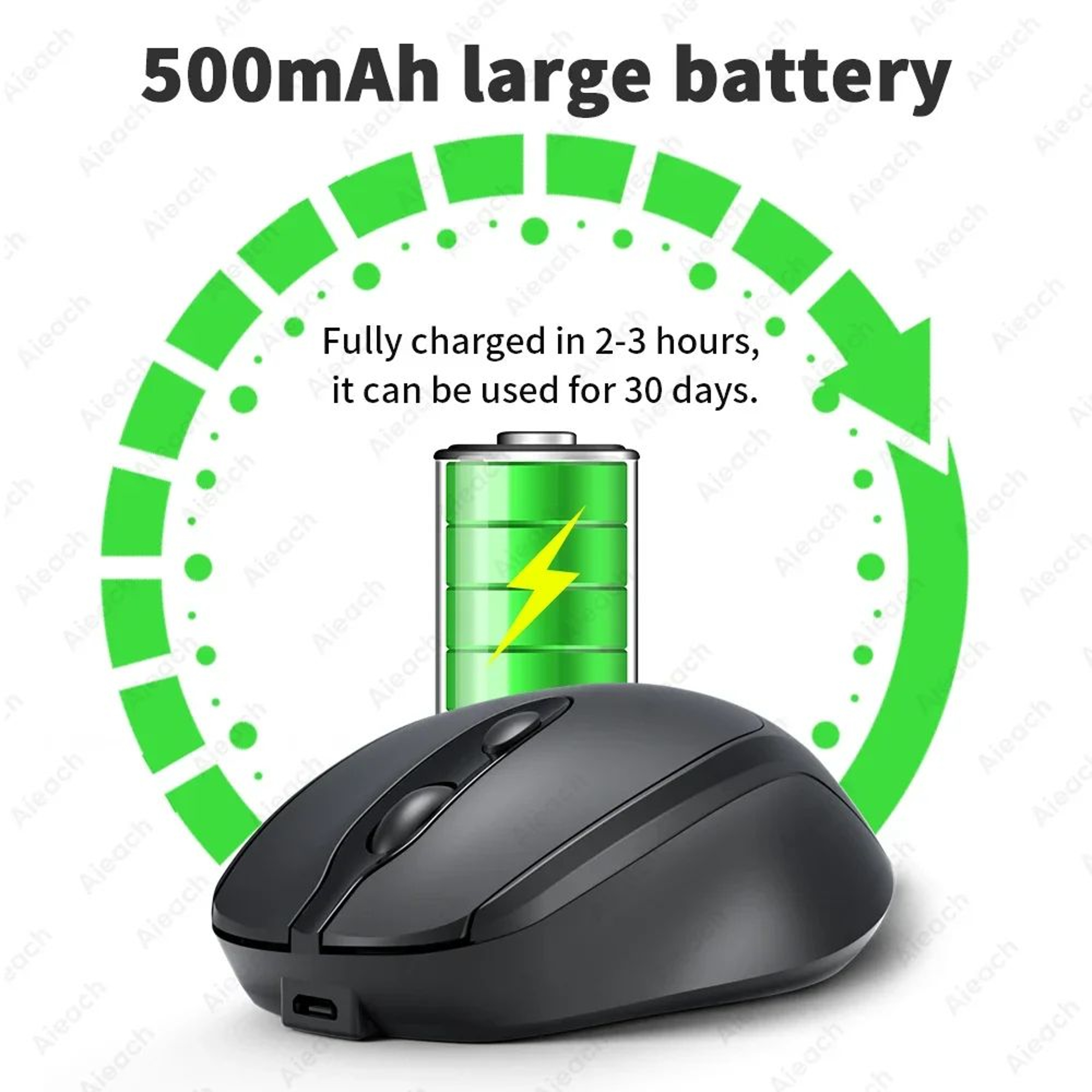Aieach Silent Rechargeable Wireless Bluetooth Mouse  Ergonomic Precision For Work  Play 0