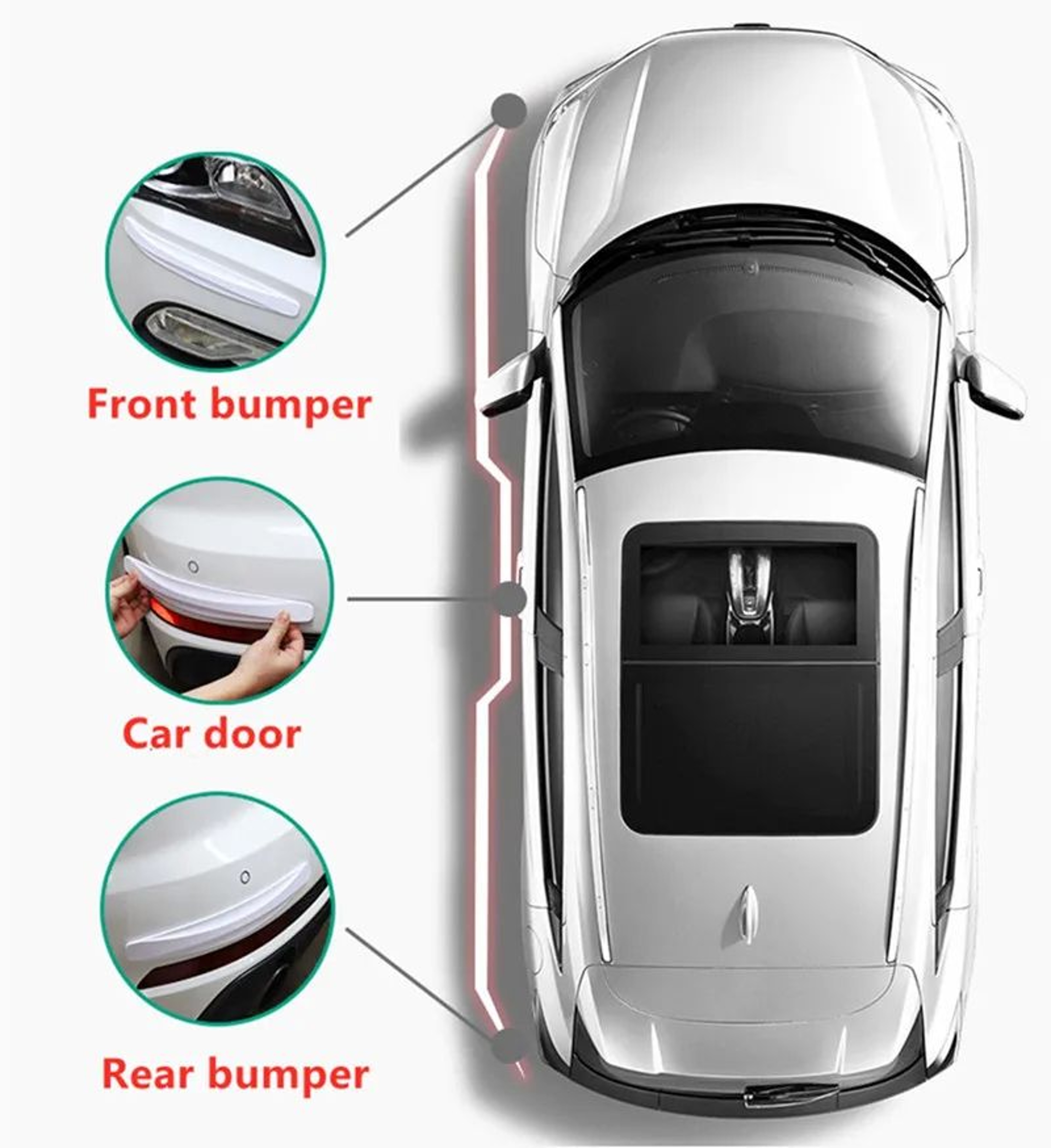 AntiCollision Car Bumper Guard Strip  Door Edge Protection Trim 5