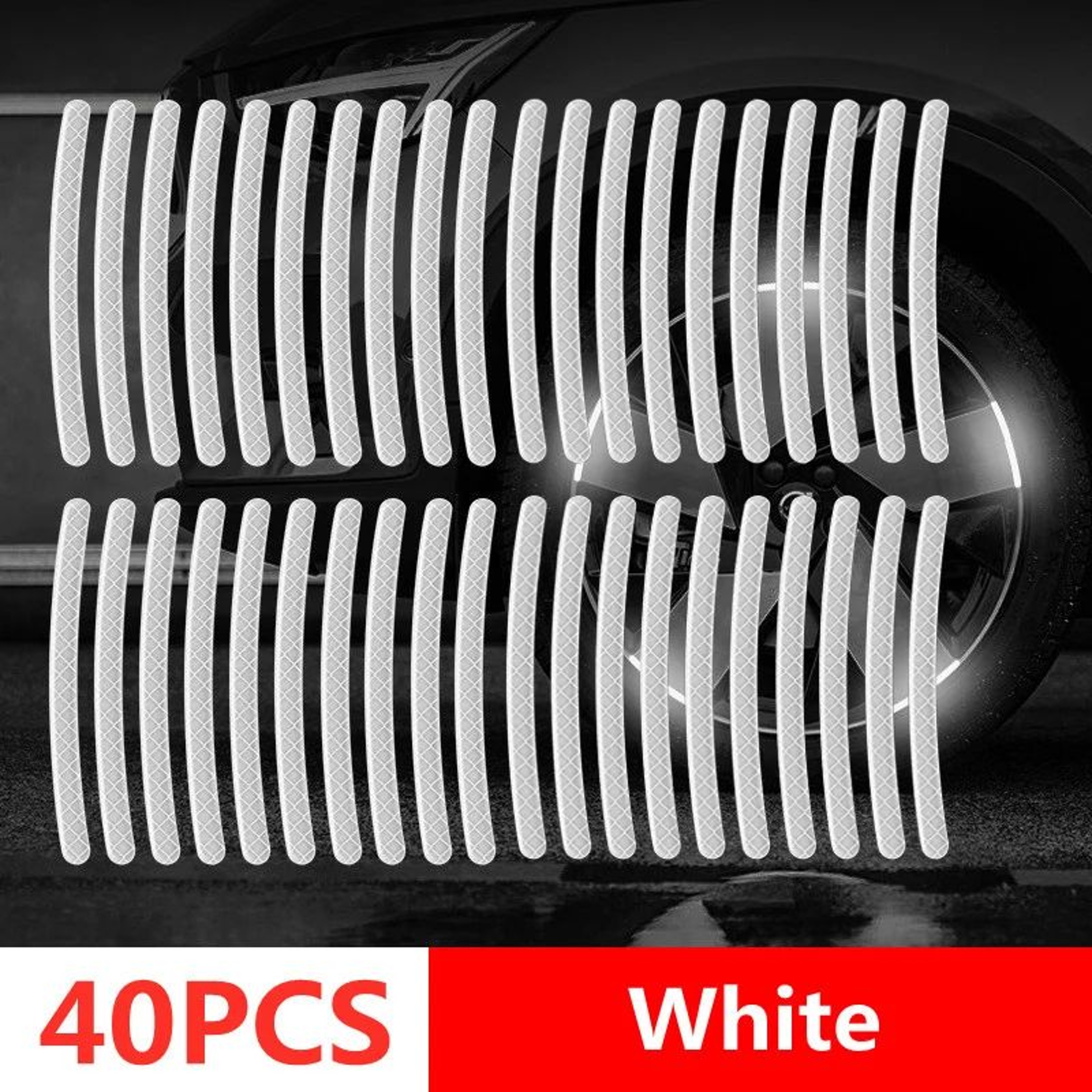 Reflective Car Wheel Hub  Door Edge Safety Warning Tape Strips 8