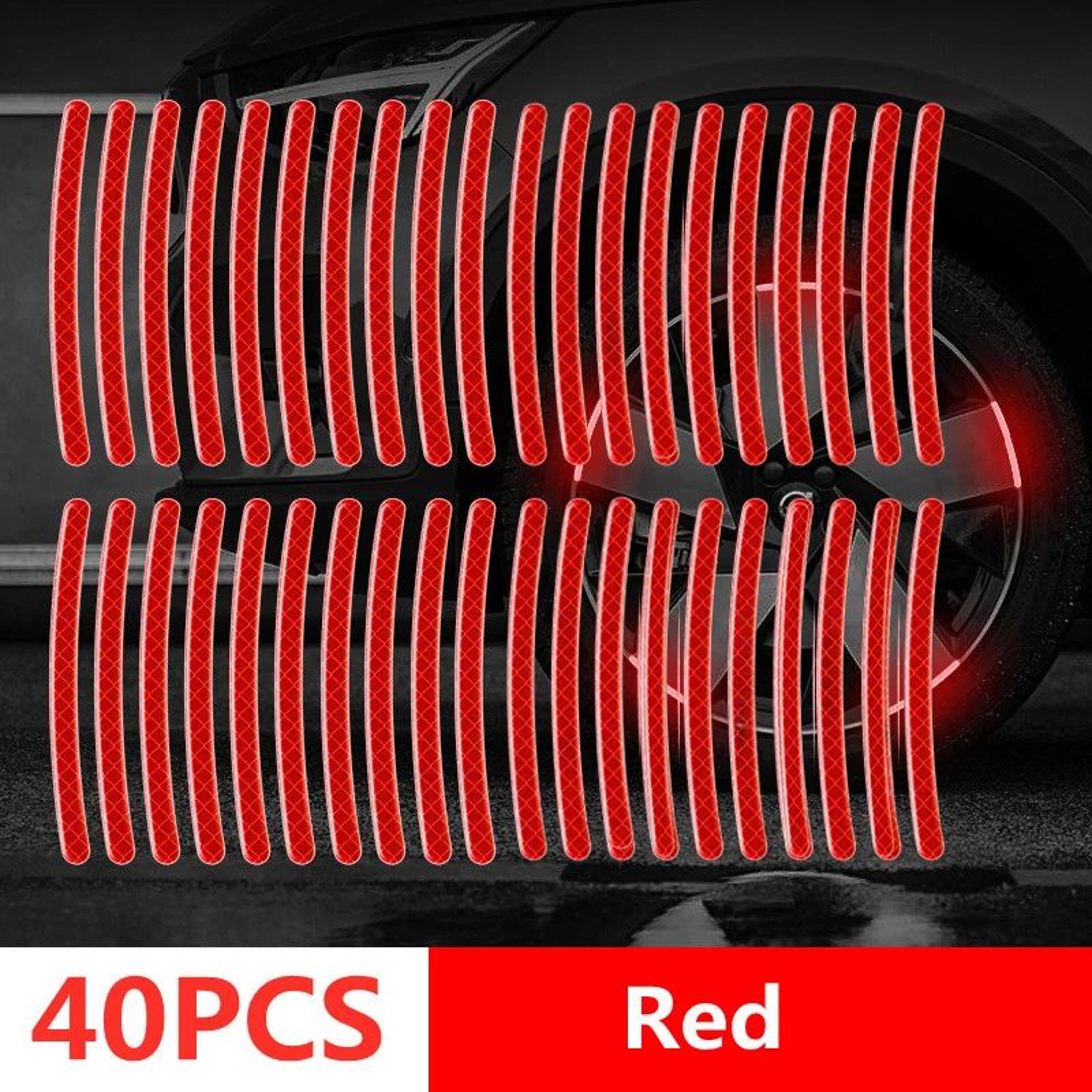 Reflective Car Wheel Hub  Door Edge Safety Warning Tape Strips 4