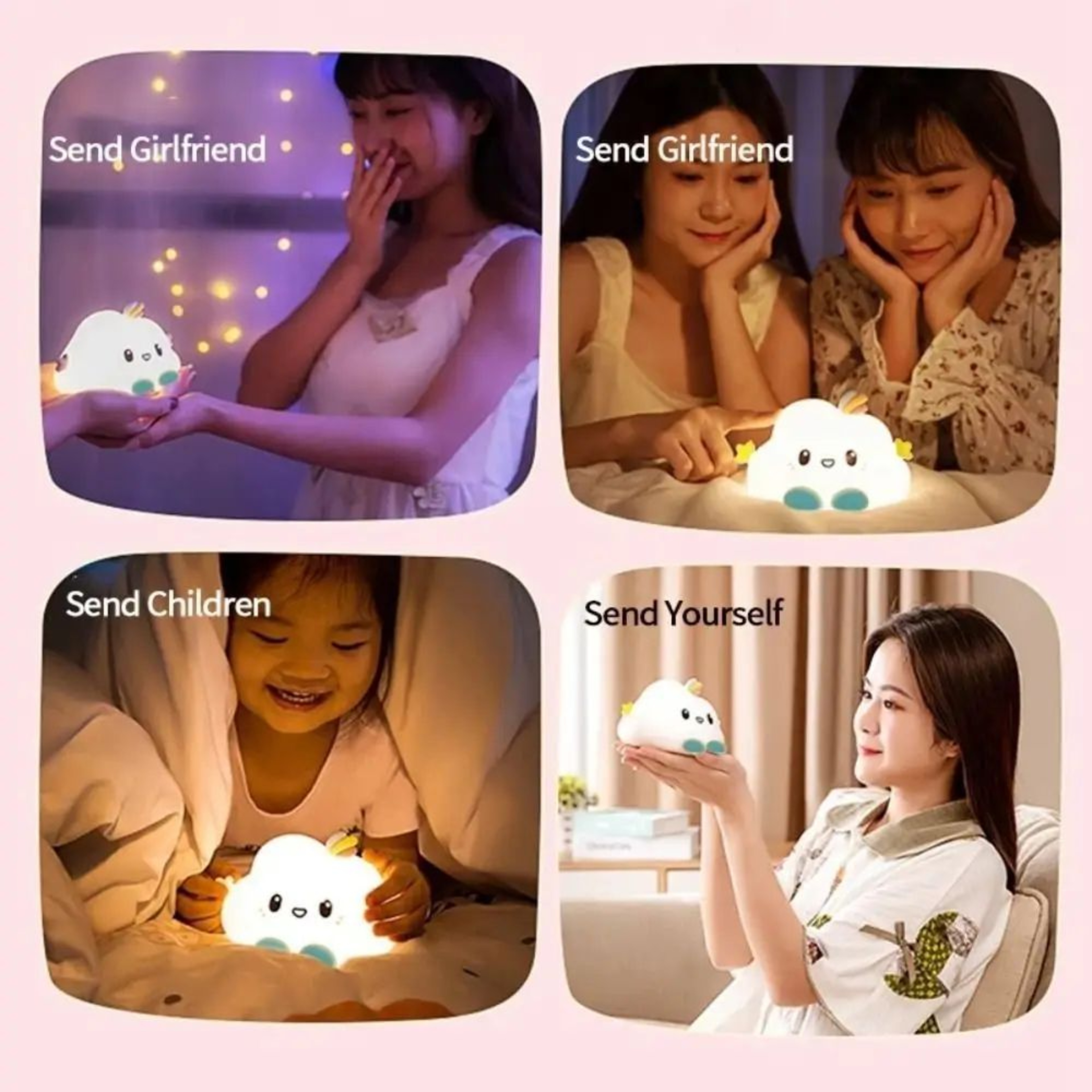 Dreamy Cloud Night Light  Portable LED Bedside Lamp For Kids  Cozy Homes 1