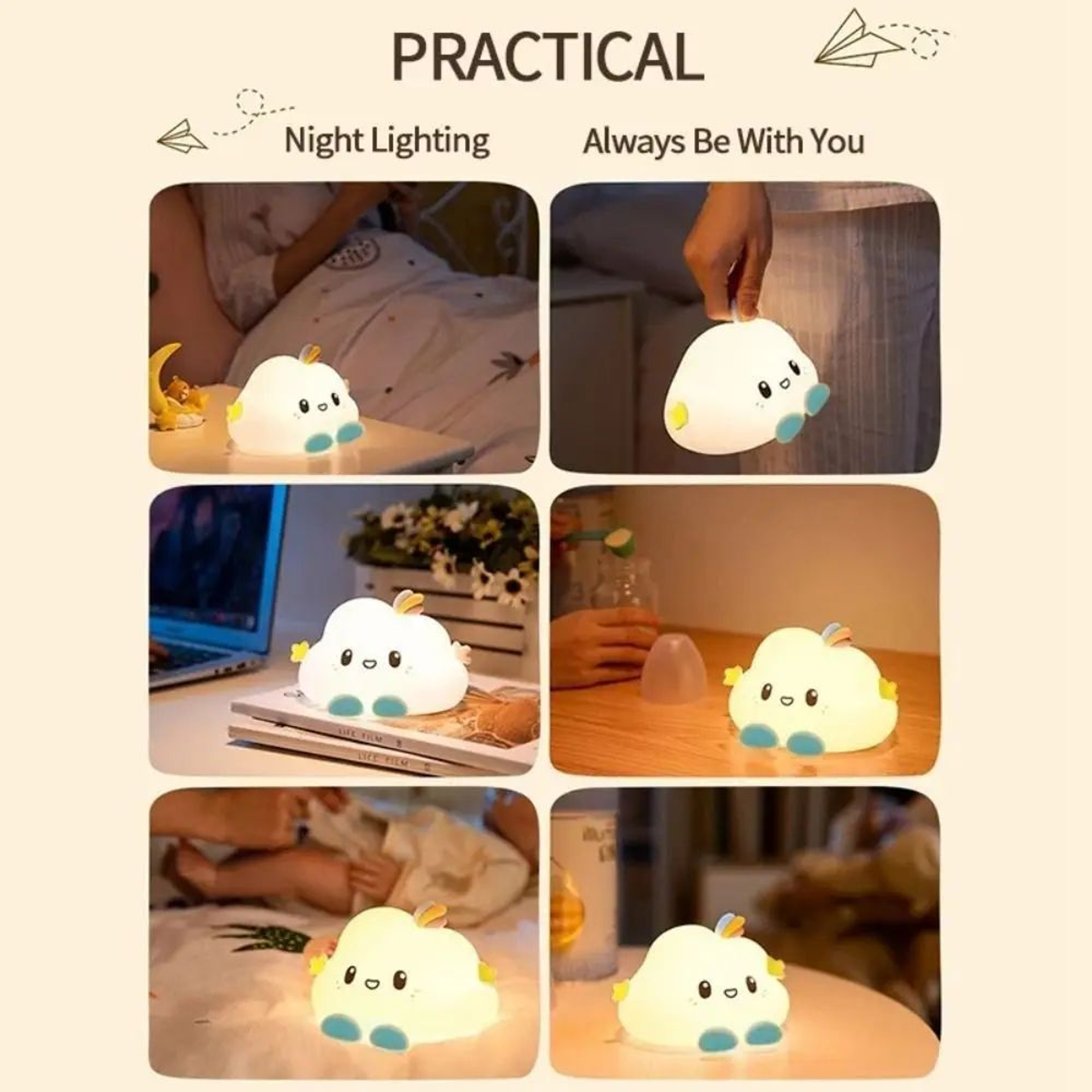 Dreamy Cloud Night Light  Portable LED Bedside Lamp For Kids  Cozy Homes 2