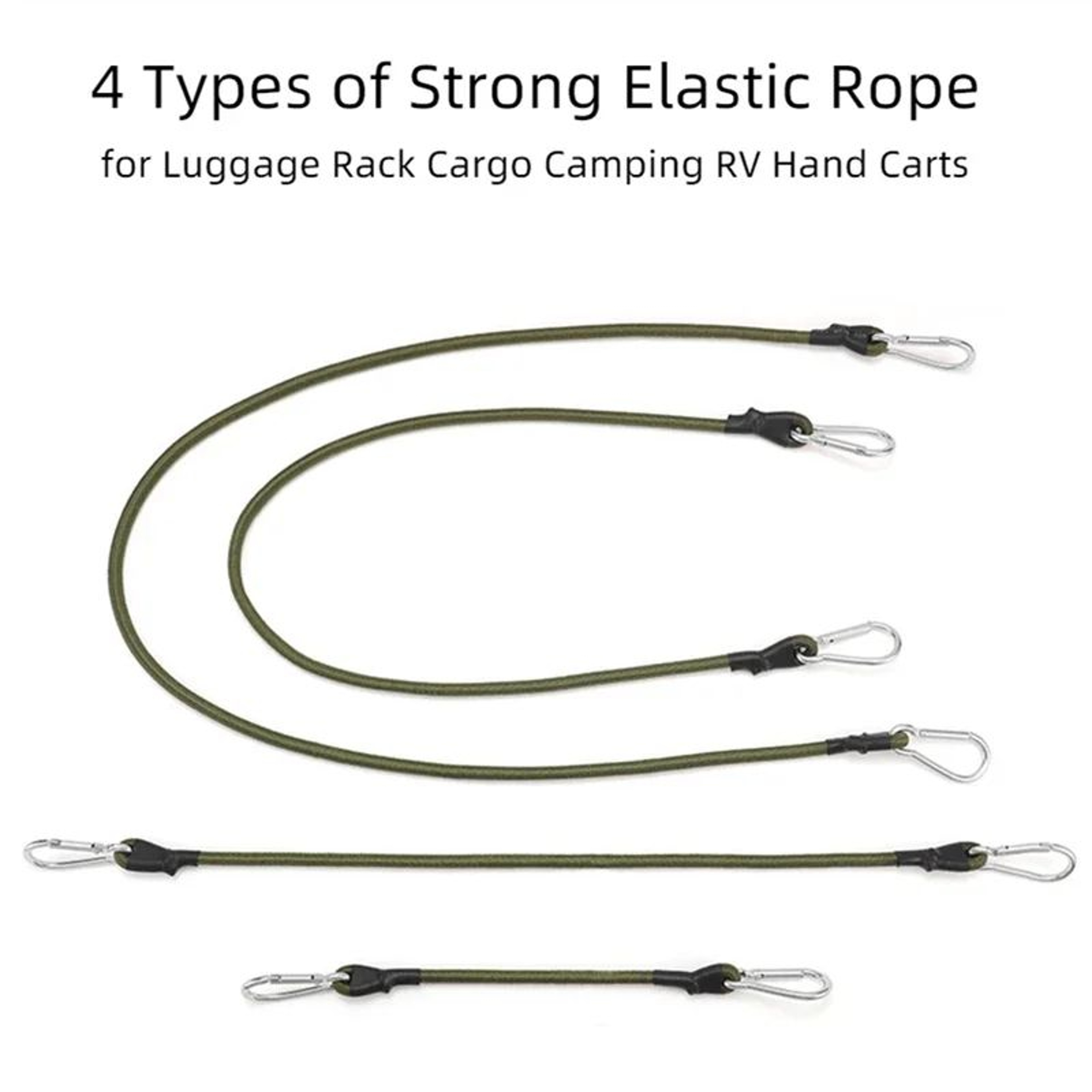 Heavy Duty Carabiner Bungee Cord TieDown Straps For Kayak Camping  Cargo 4