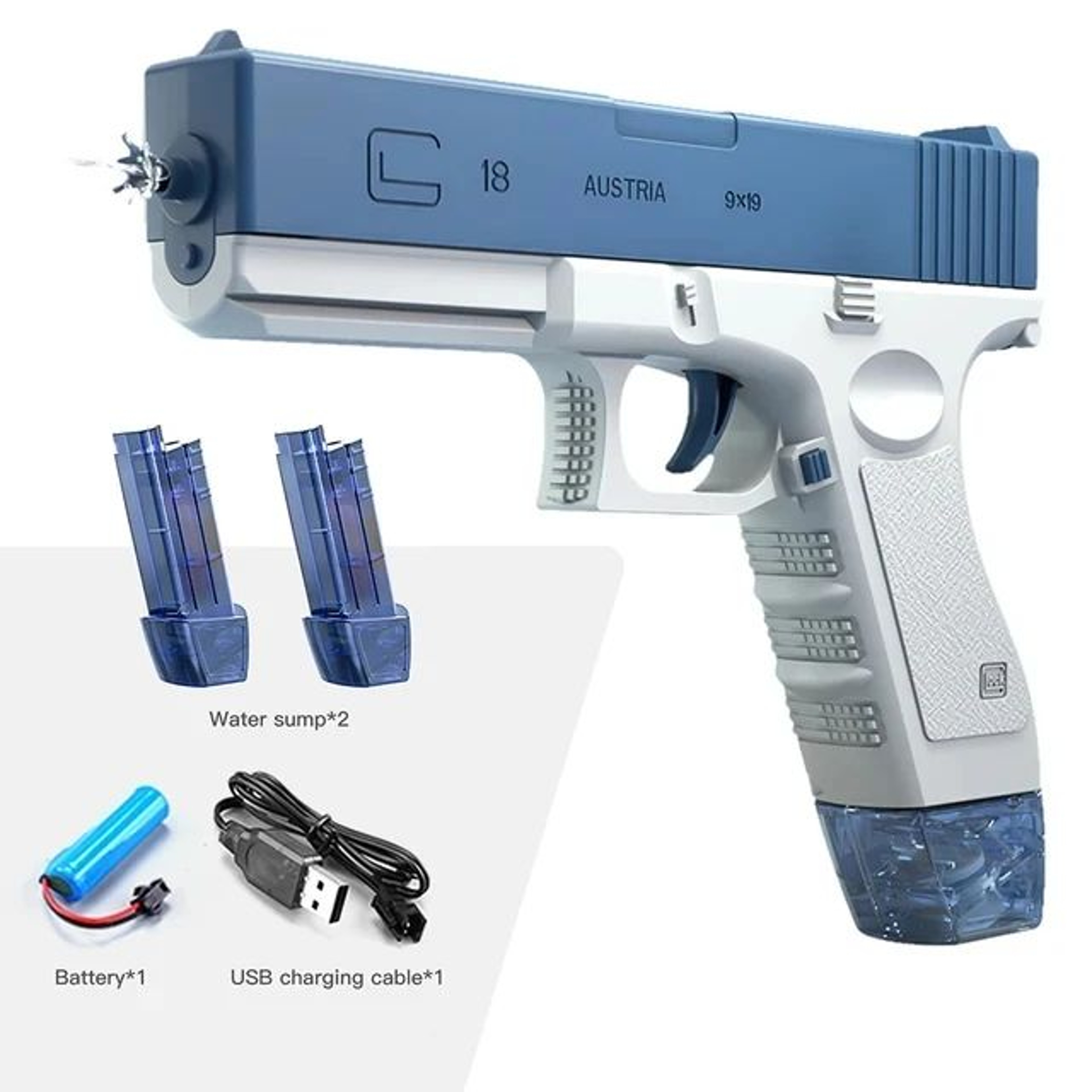 Electric Water Gun With LED Light  Rechargeable Automatic Water Blaster HighPressure Continuous Spr 8