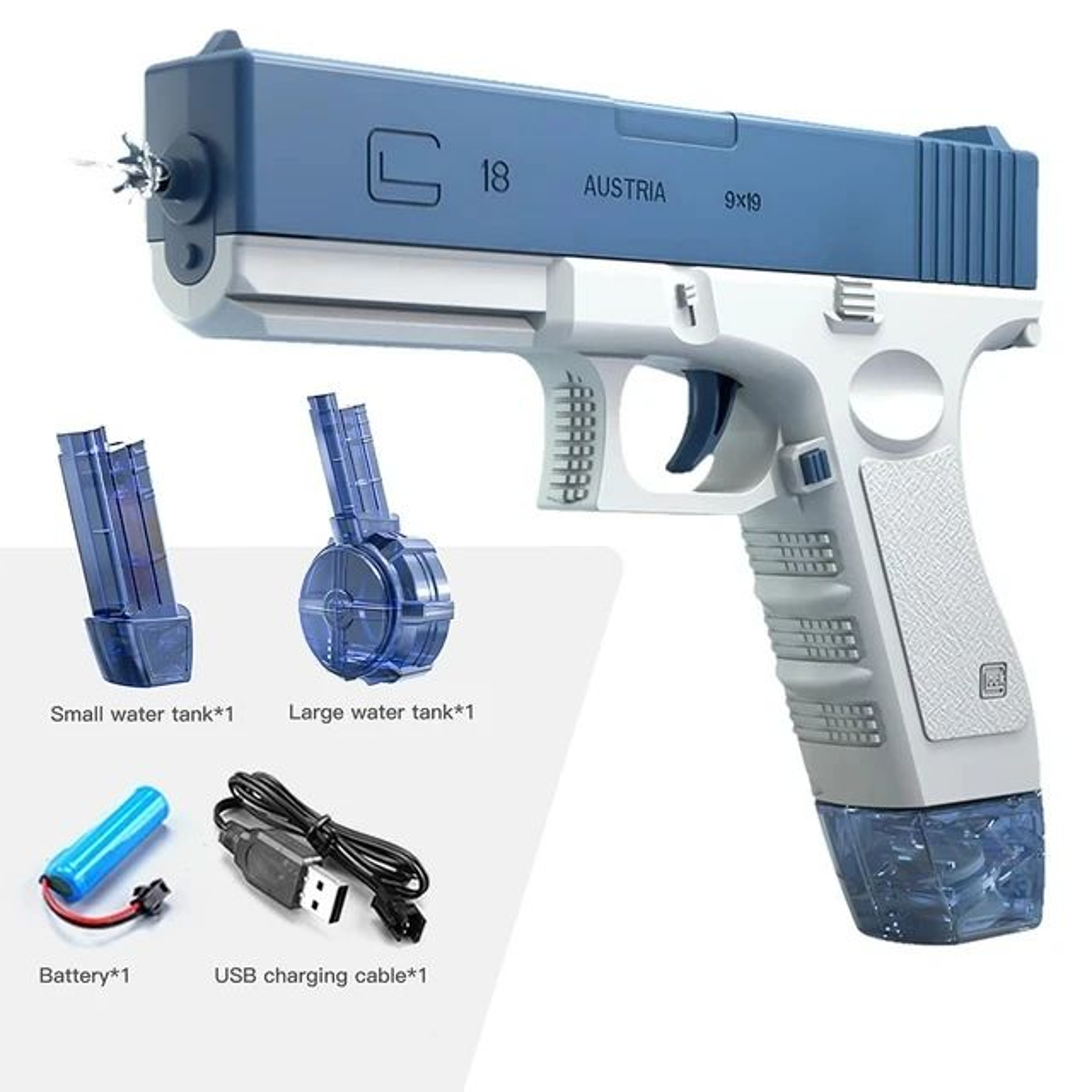 Electric Water Gun With LED Light  Rechargeable Automatic Water Blaster HighPressure Continuous Spr 10