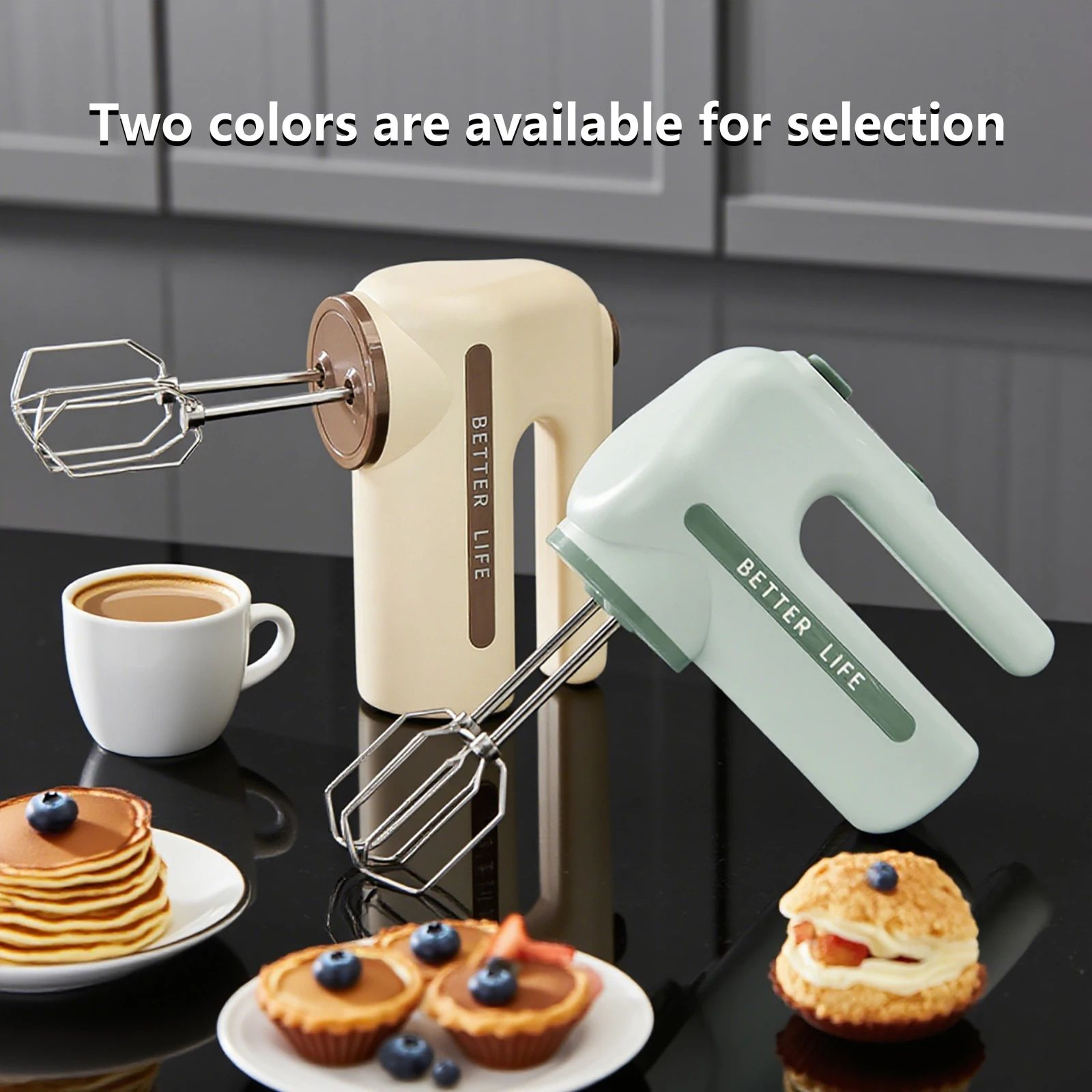 ONEKA Cordless Hand Mixer  Rechargeable 5Speed Electric Whisk With Dual Detachable Beaters 3