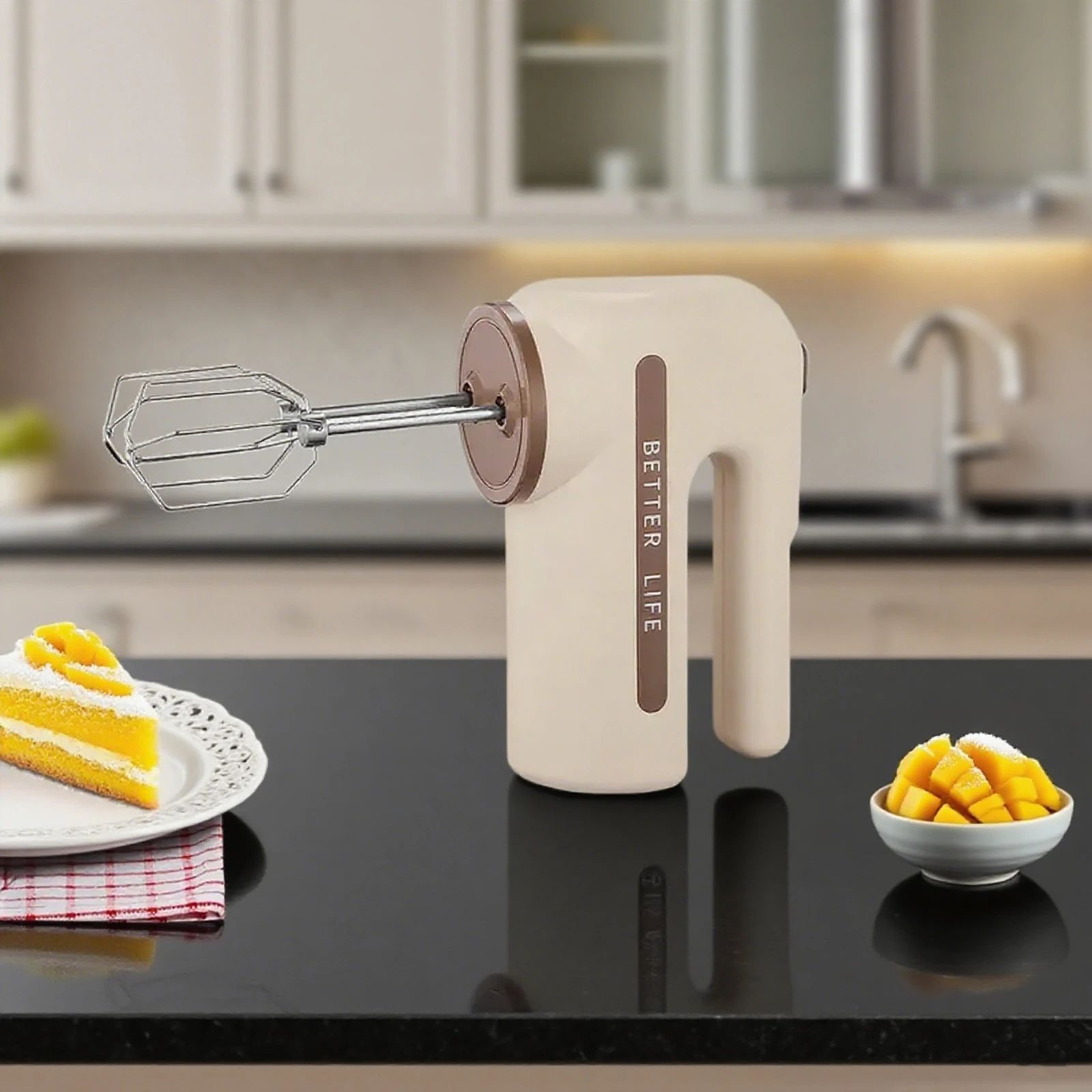 ONEKA Cordless Hand Mixer  Rechargeable 5Speed Electric Whisk With Dual Detachable Beaters 6
