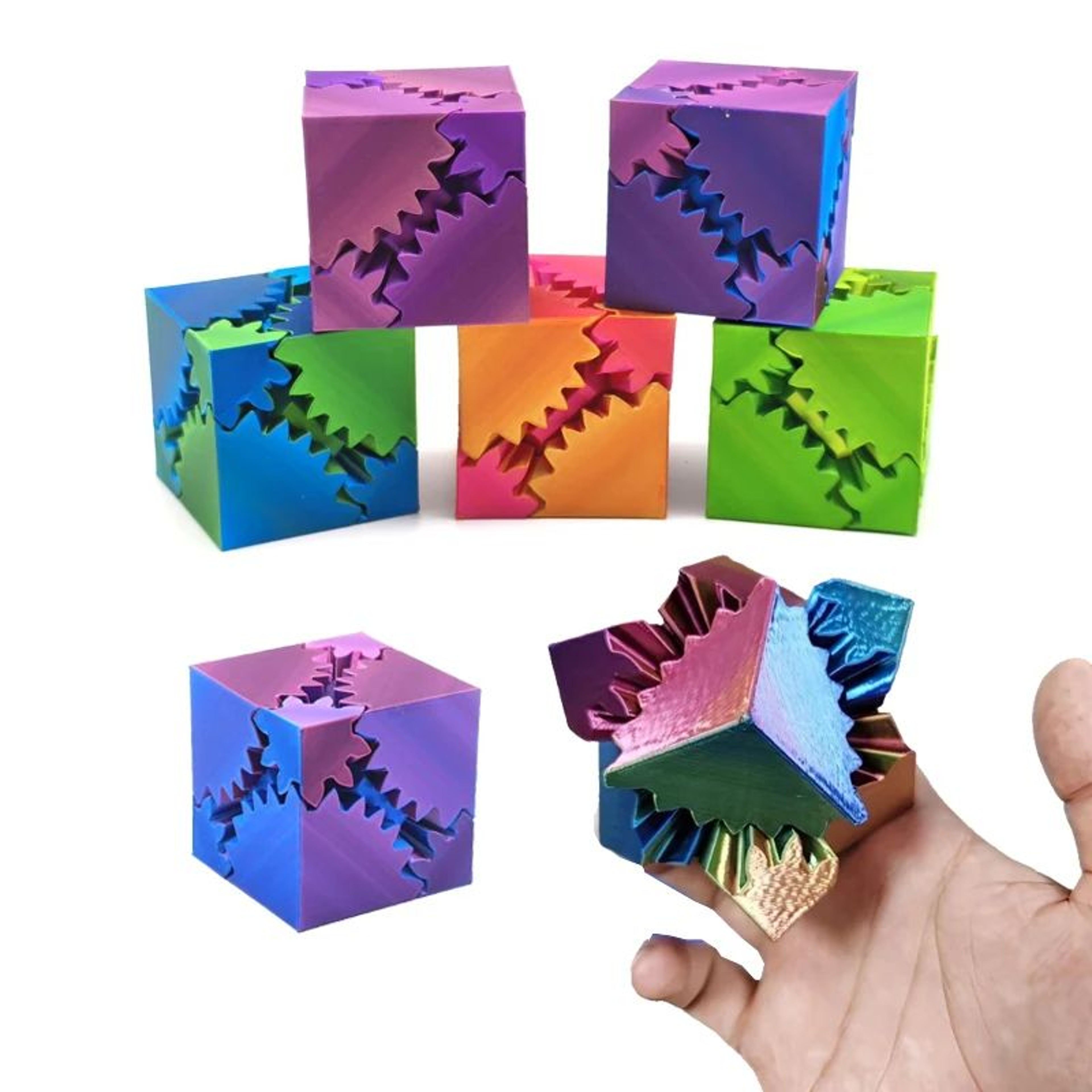 3D Printed Spin Fidget Cube Stress Relief Desk Toy For Focus Calm  Anxiety Support 0