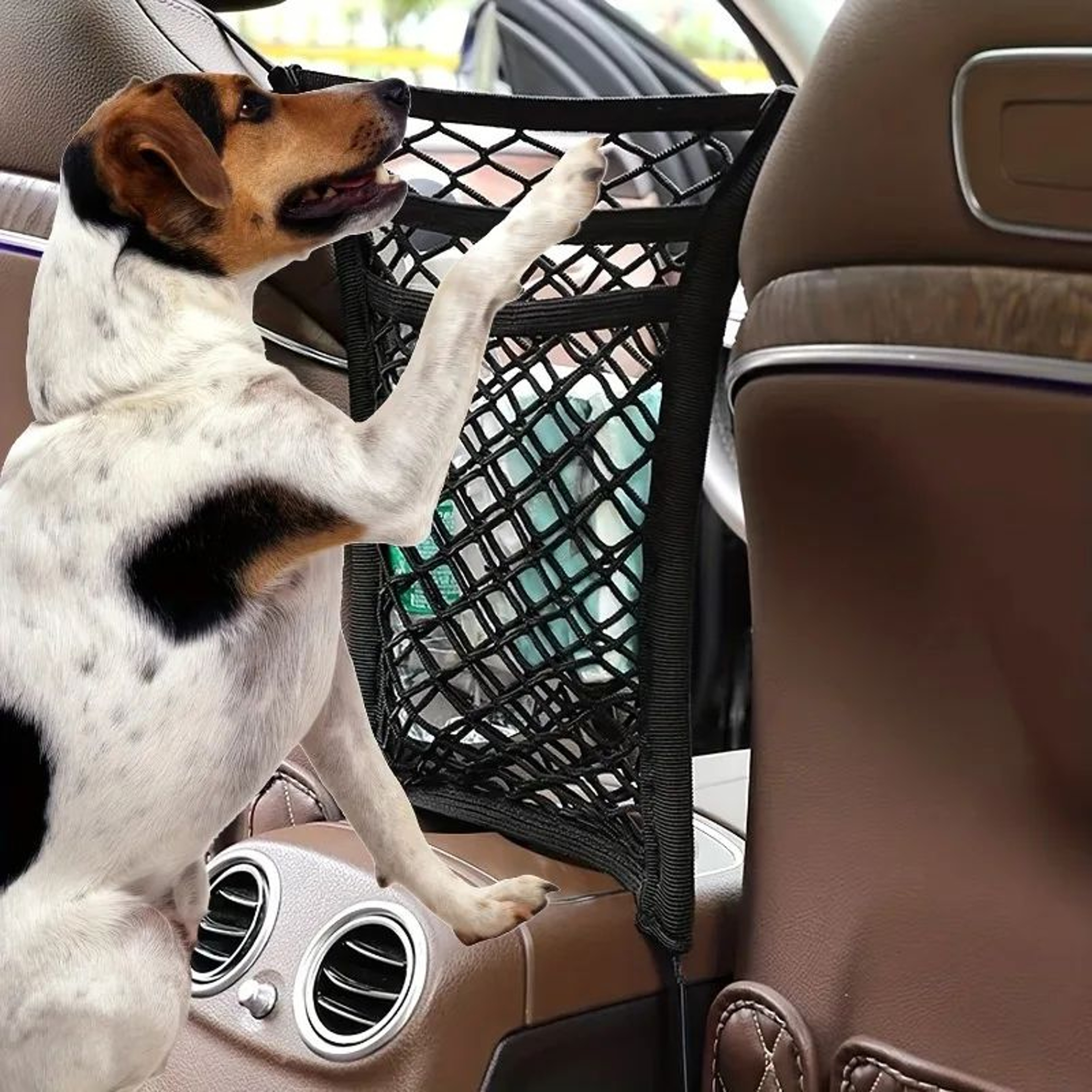 3Layer Car Seat Gap Organizer Mesh Net Pocket Barrier For Front Seats 3