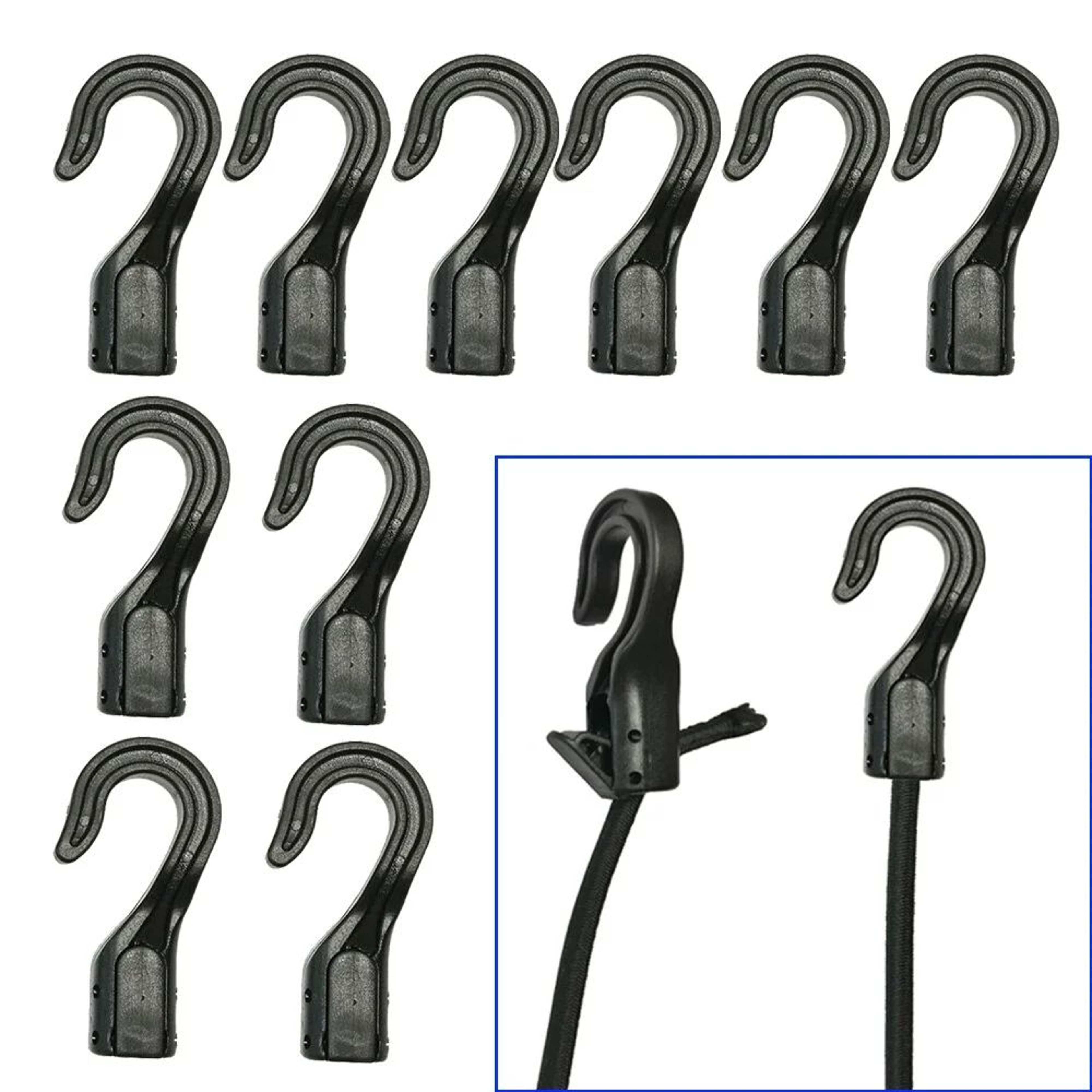 10Pack HeavyDuty Bungee Cord Straps With Hooks  Snap Buckles For Kayak Boat Motorcycle  Camping Gea 3