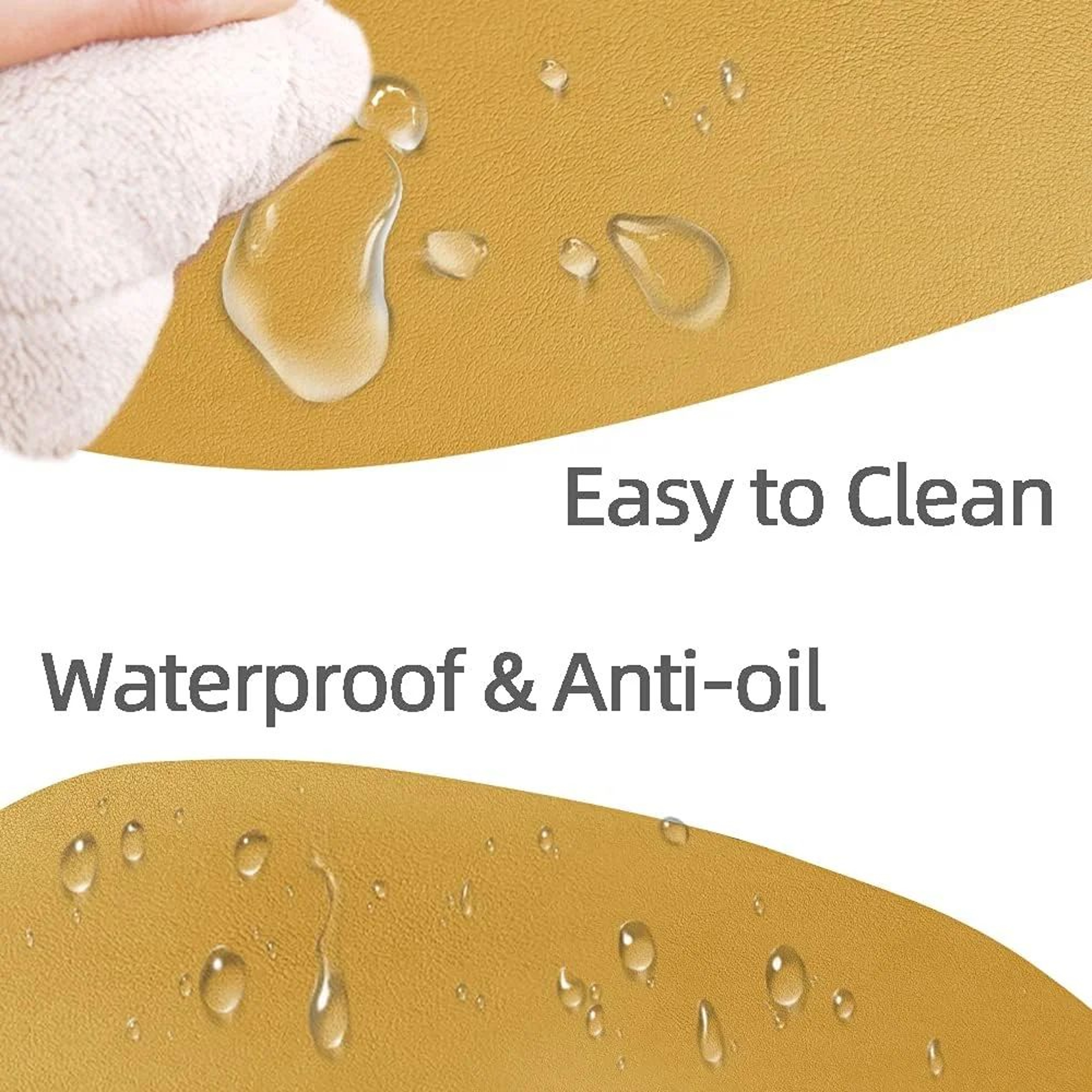 Waterproof Faux Leather Placemats Set  Wipeable Heat Resistant NonSlip Table Mats 4