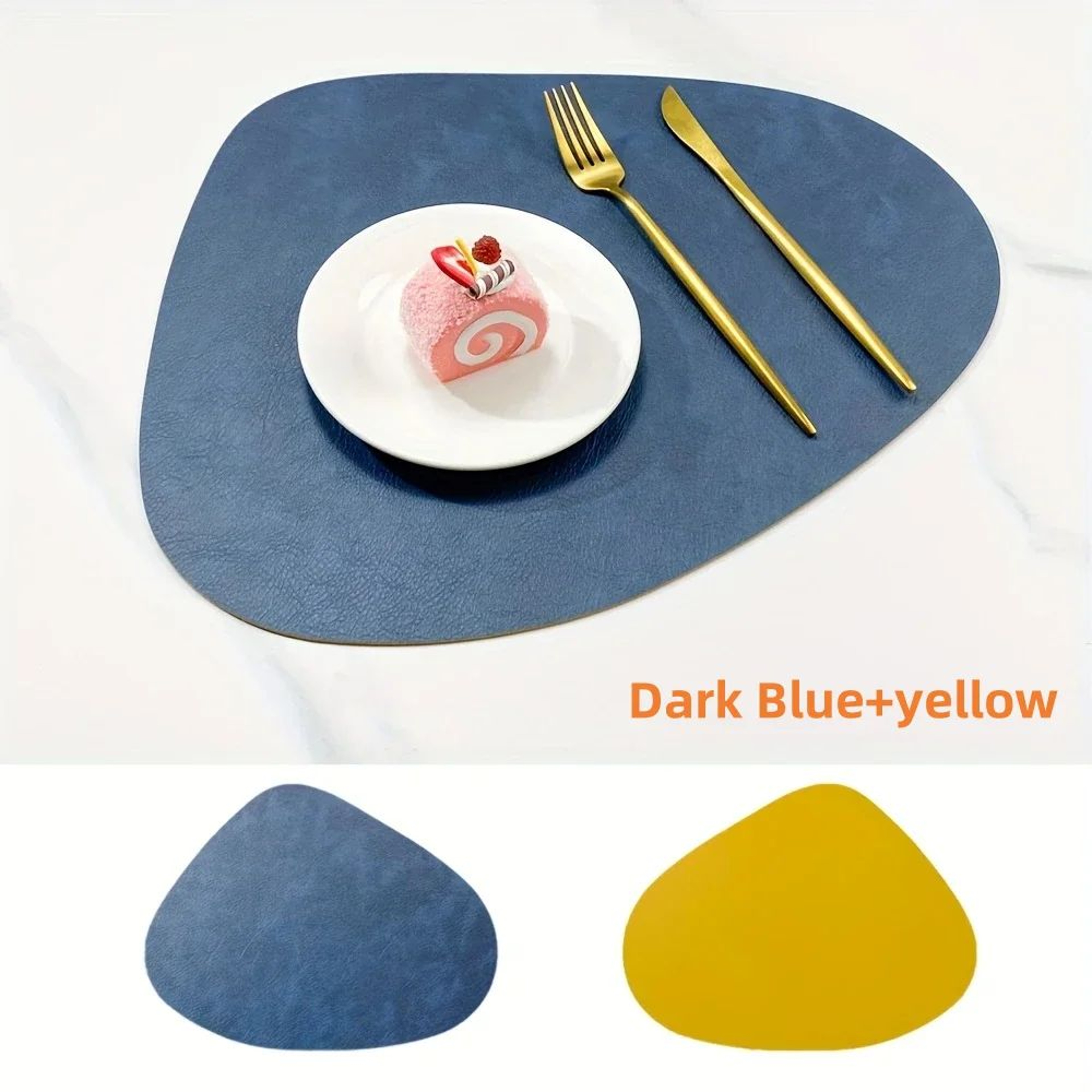 Waterproof Faux Leather Placemats Set  Wipeable Heat Resistant NonSlip Table Mats 9