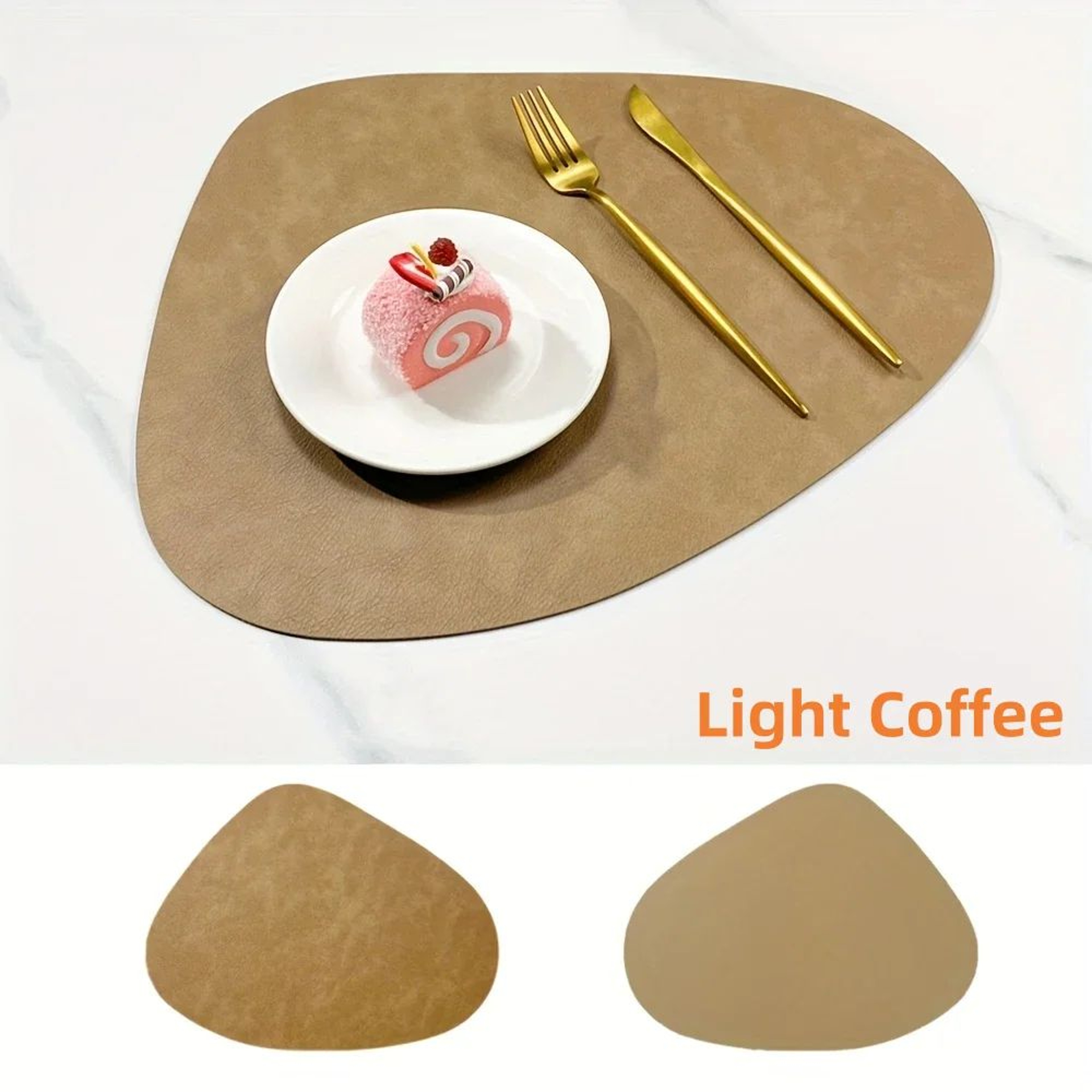 Waterproof Faux Leather Placemats Set  Wipeable Heat Resistant NonSlip Table Mats 13