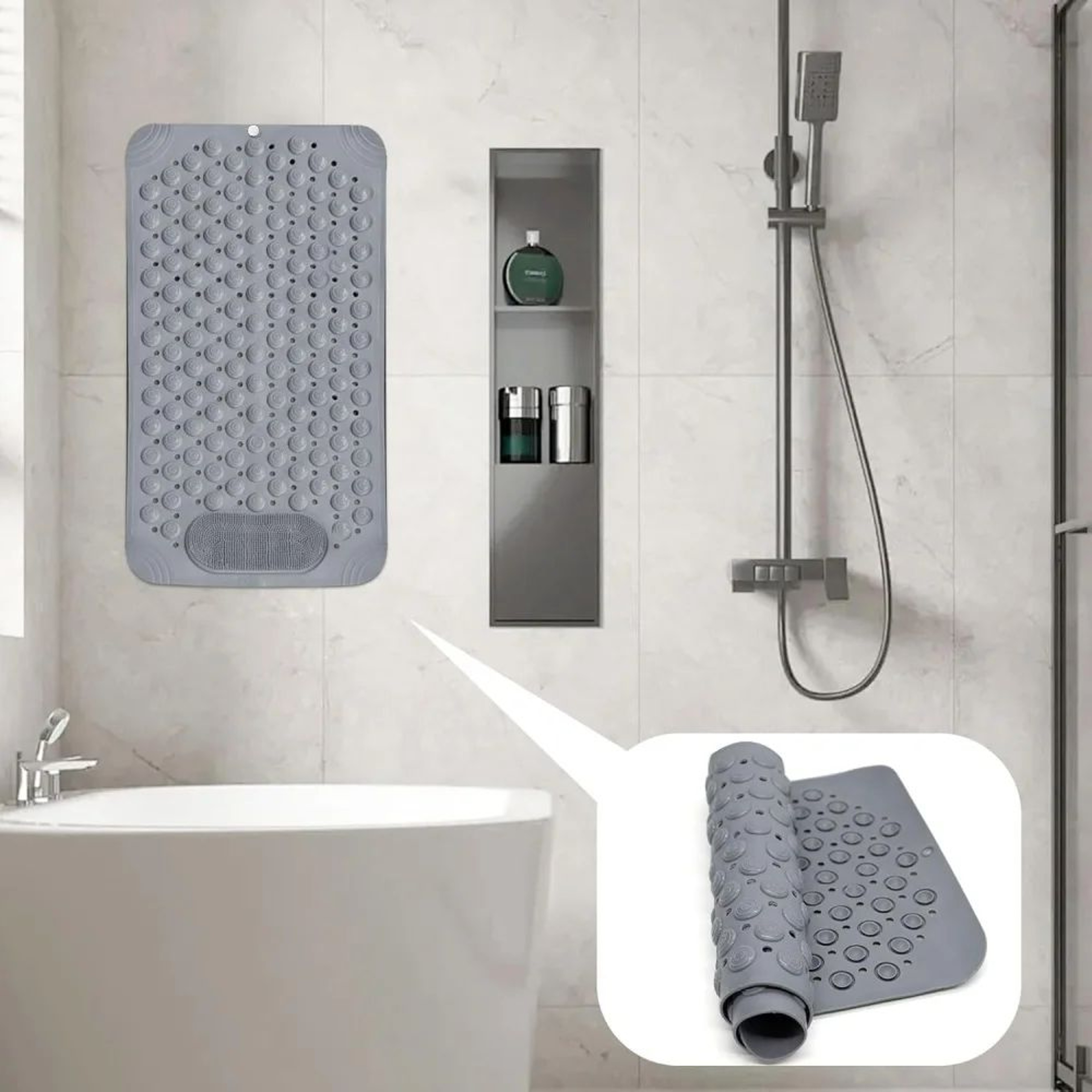HotelQuality NonSlip Shower Mat 380MM X 690MM With Strong Suction Cups  Luxury AntiSlip Bathroom Sa 5