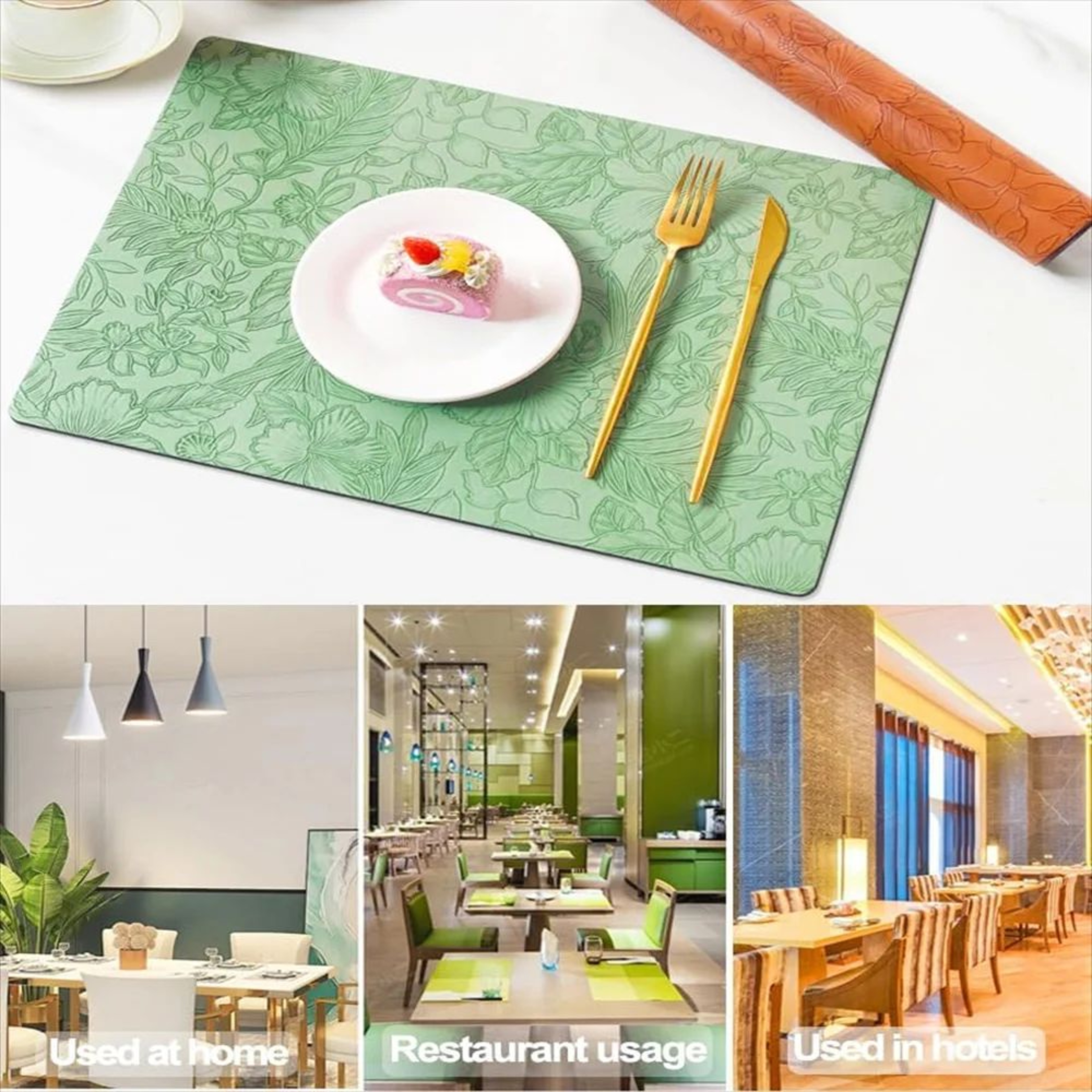 TwoTone Faux Leather Placemats  Reversible HeatResistant  WipeClean Table Mats For Modern Dining 5