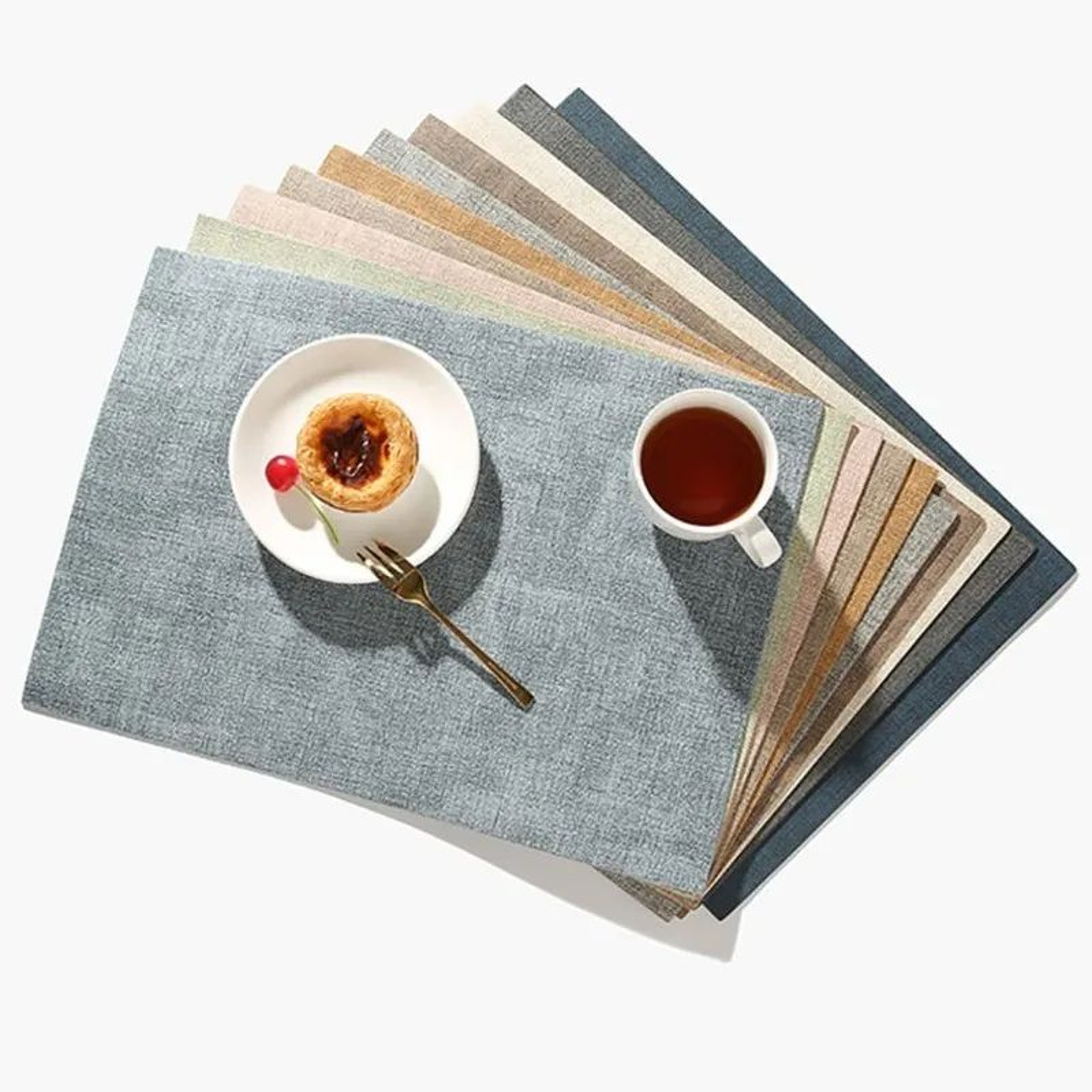Faux Leather Placemats Set  Waterproof HeatResistant NonSlip Wipeable Table Mats 4