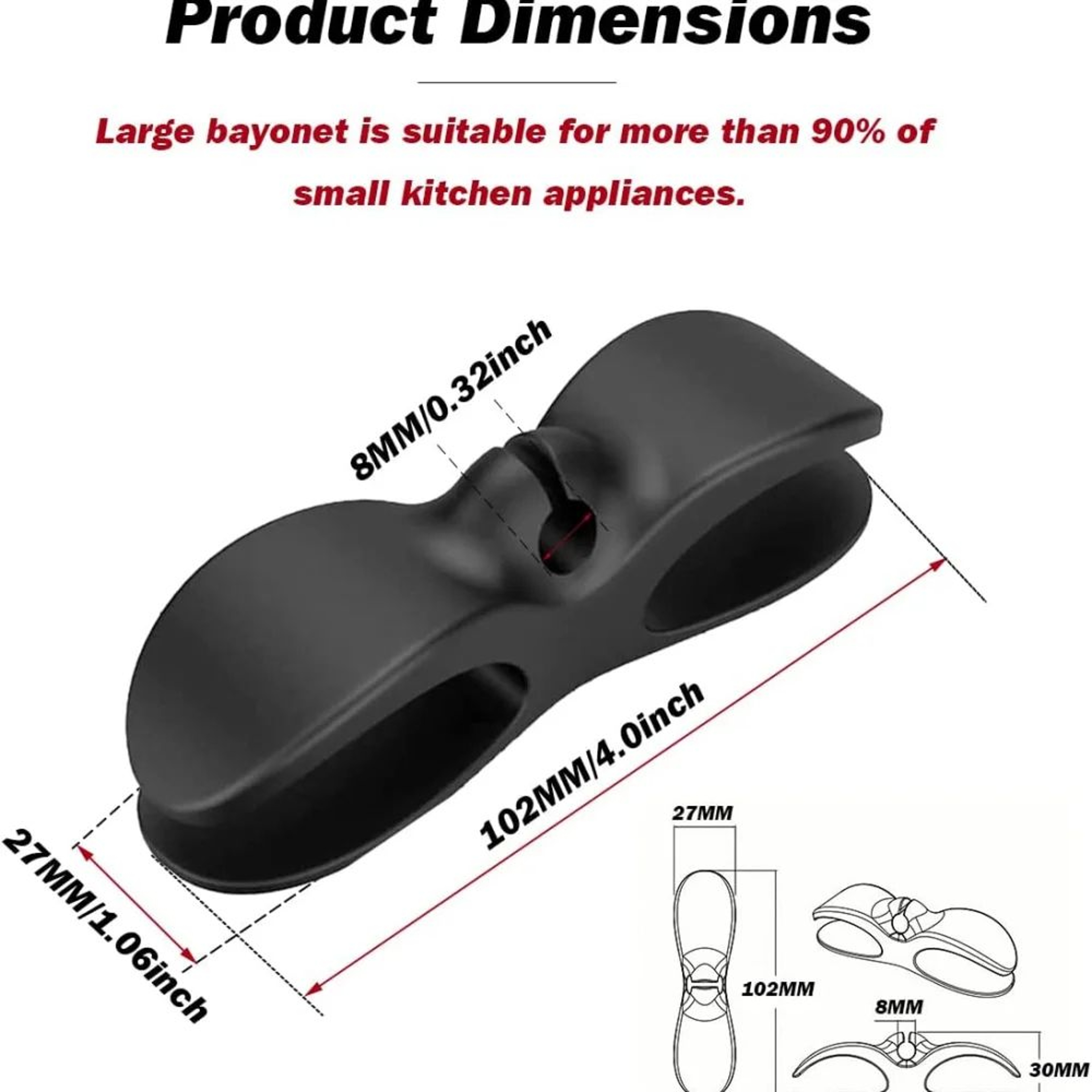 Universal Kitchen Appliance Cord Organizer Clips  HeatResistant Wire Straightener  Fixer 3Pack 1