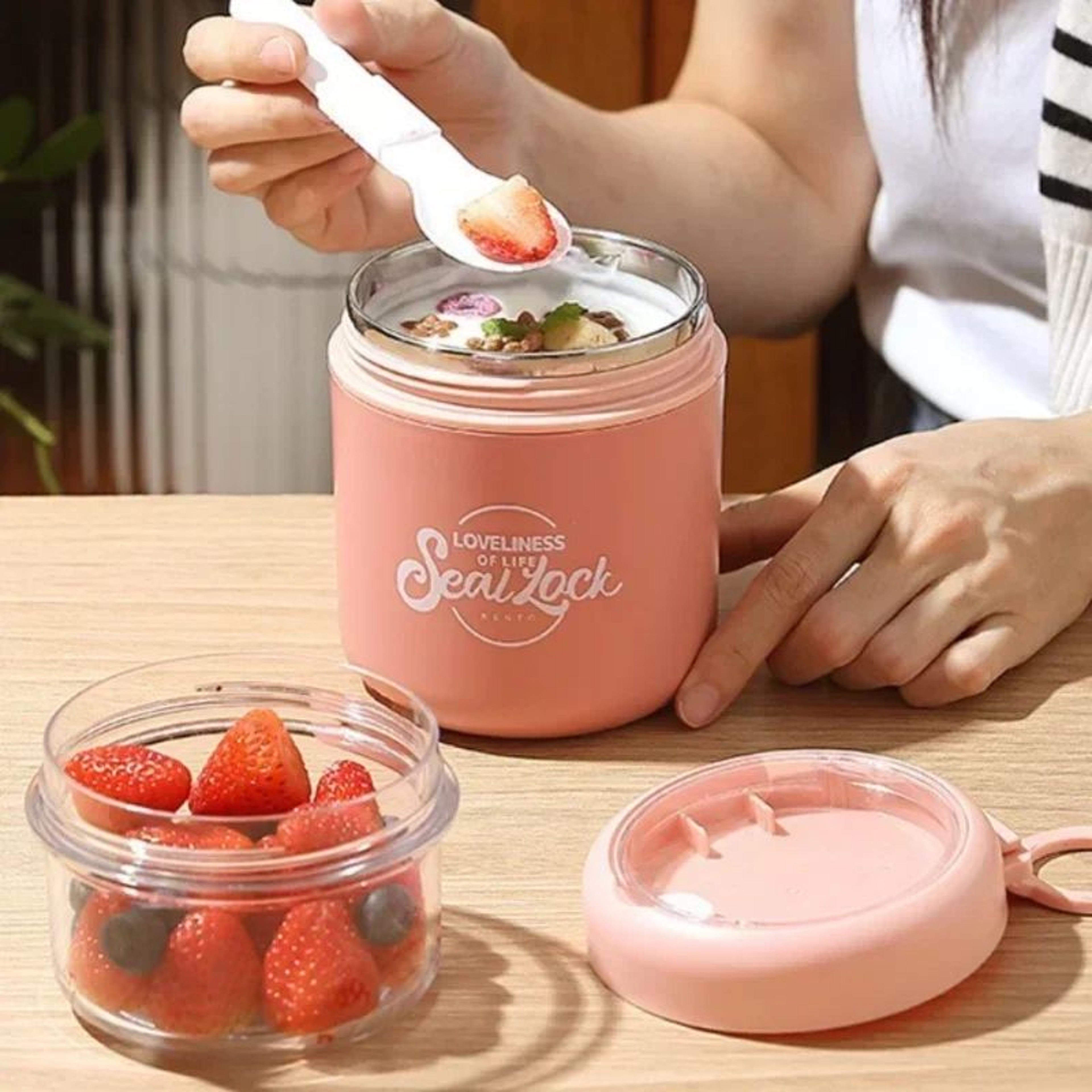 Stainless Steel Insulated Soup Thermos Cup With Spoon  Leakproof Oatmeal  Lunch Food Jar 2