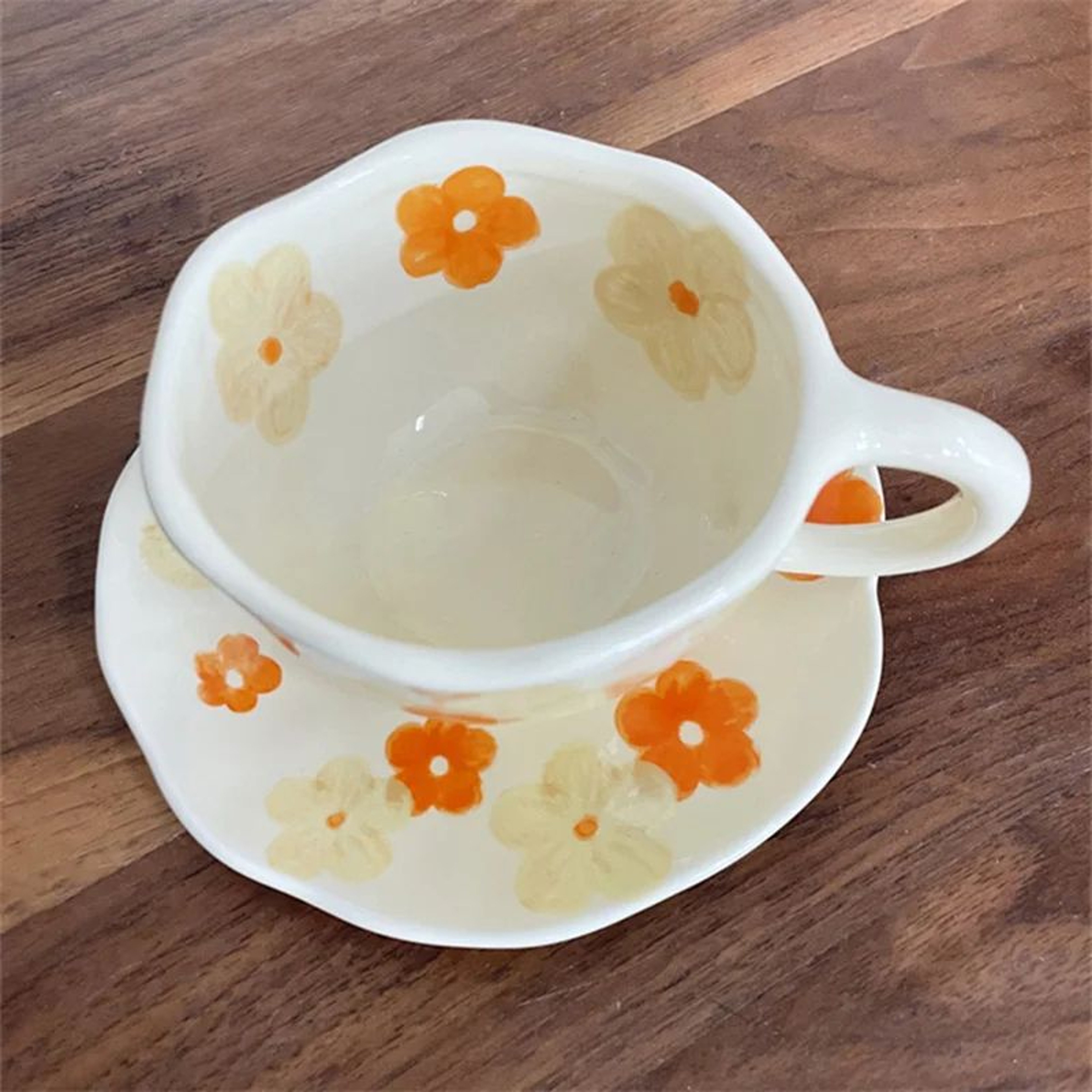 HandPainted Ceramic Coffee Cup With Saucer Set Cute Tea Cup For Cozy Breakfasts 9
