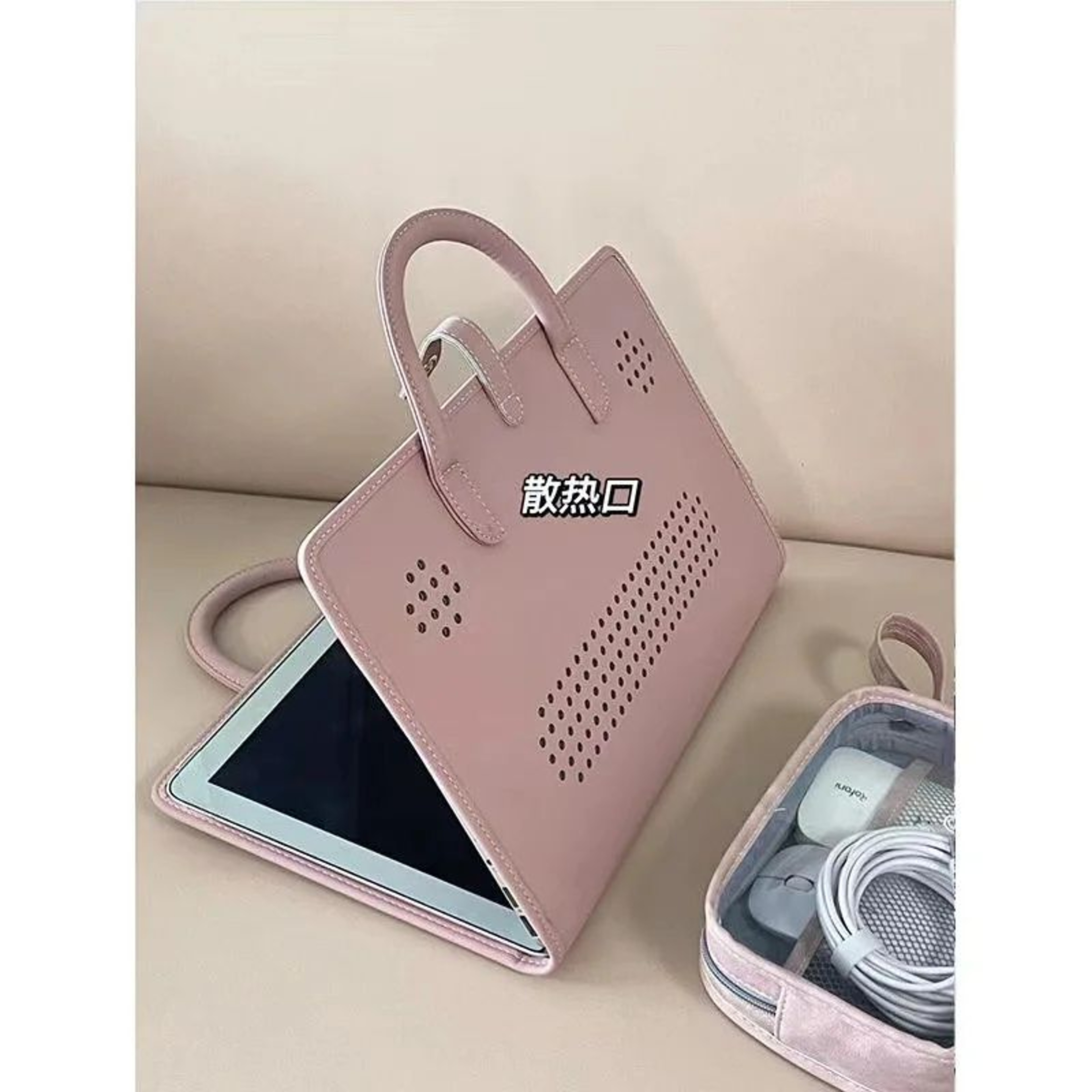 BlushGuard Pink Laptop Bag Protective Sleeve Handbag With Handle 1