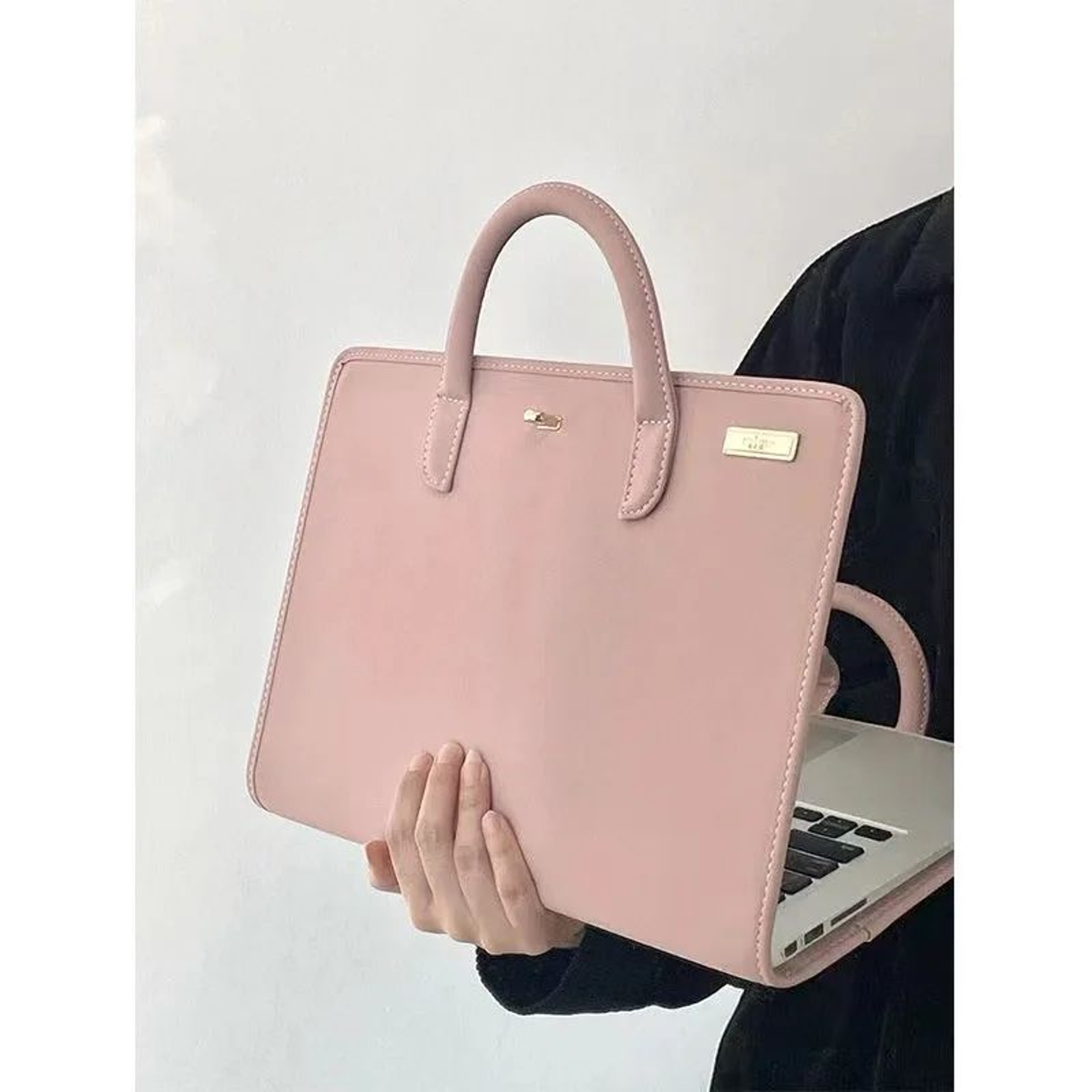 BlushGuard Pink Laptop Bag Protective Sleeve Handbag With Handle 4