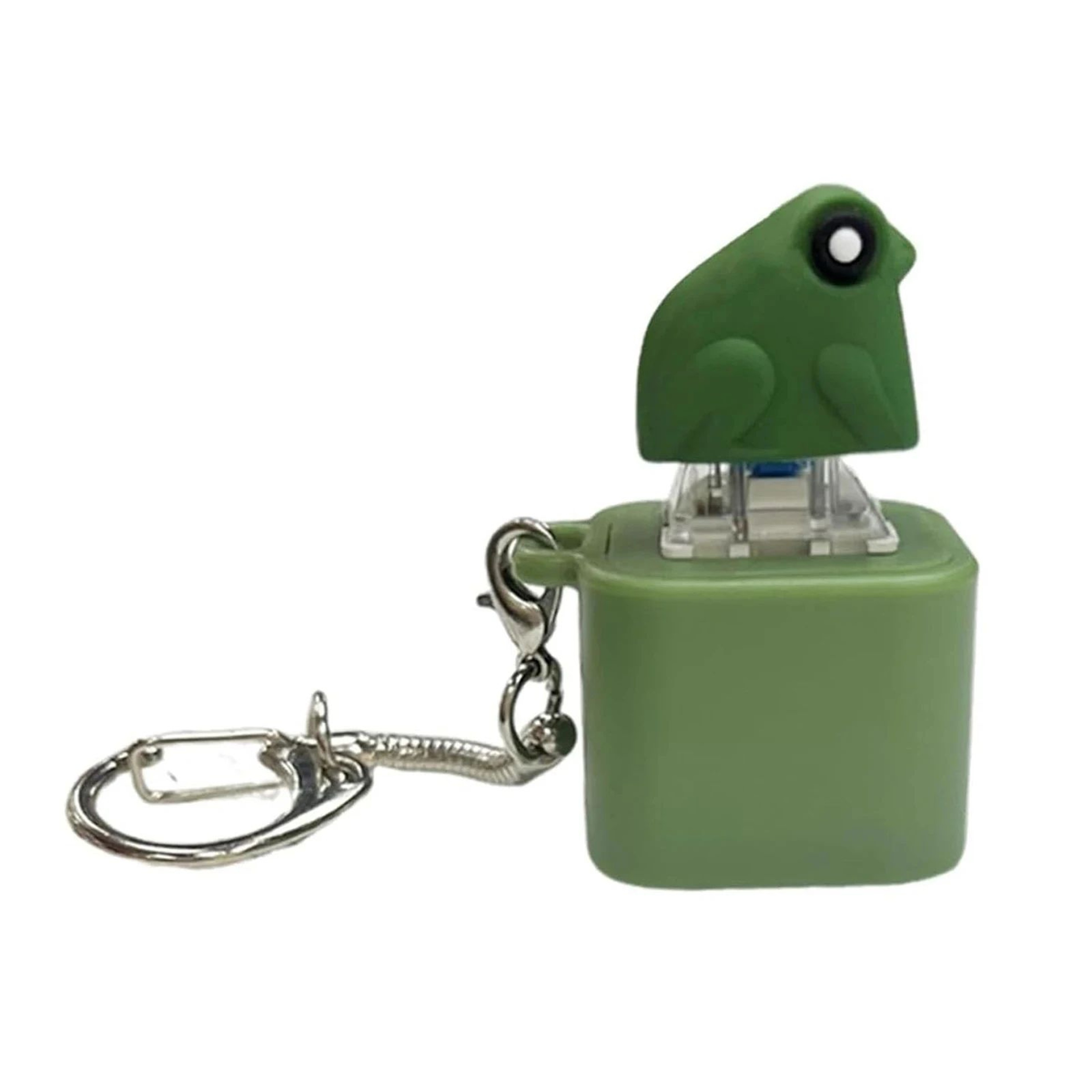 Rechargeable Croaking Frog Fidget Keychain With LED Lights Stress Relief Clicker Charm 6