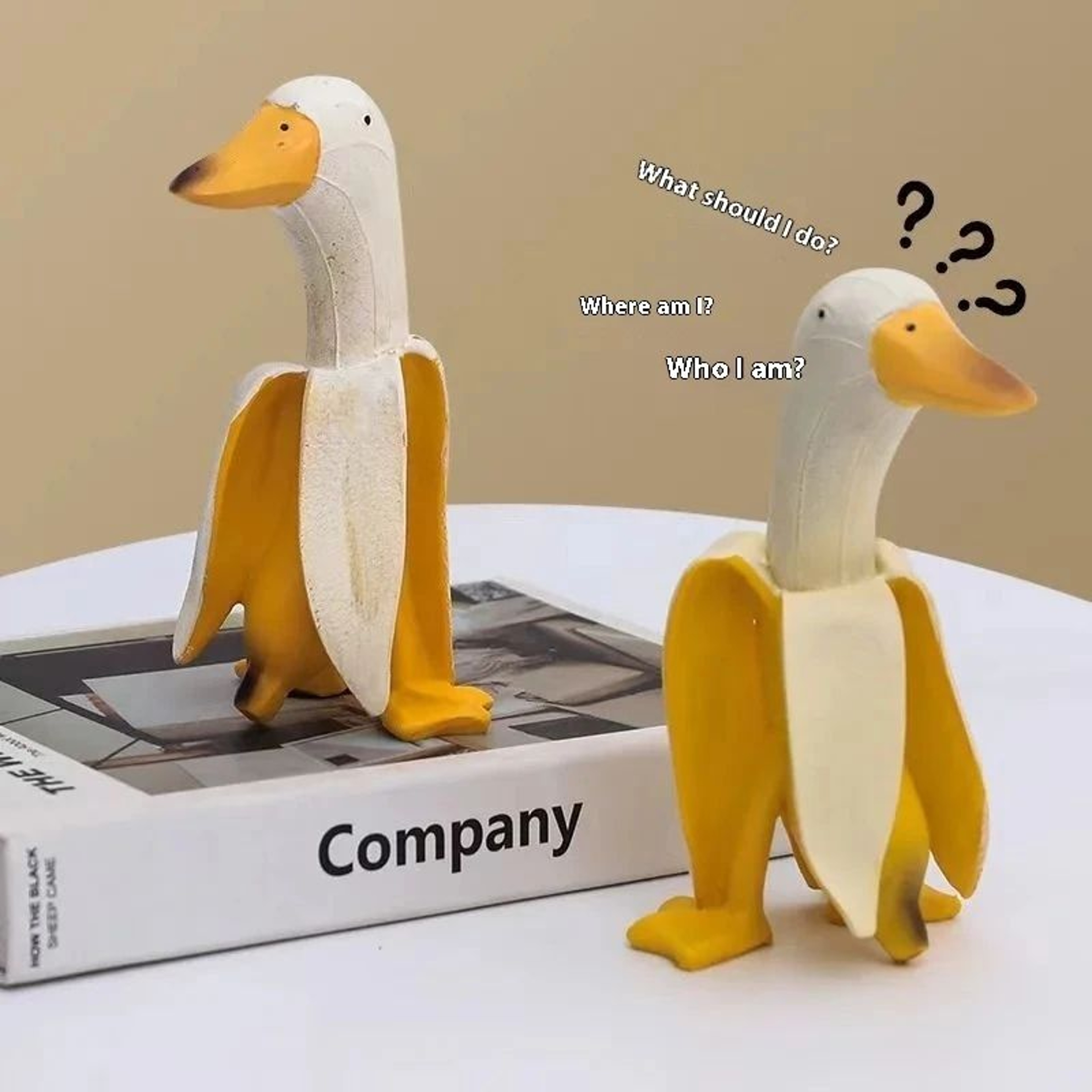 Peeled Banana Duck Figurine  Funny Peeled Banana Duck Desk  Shelf Decor 4