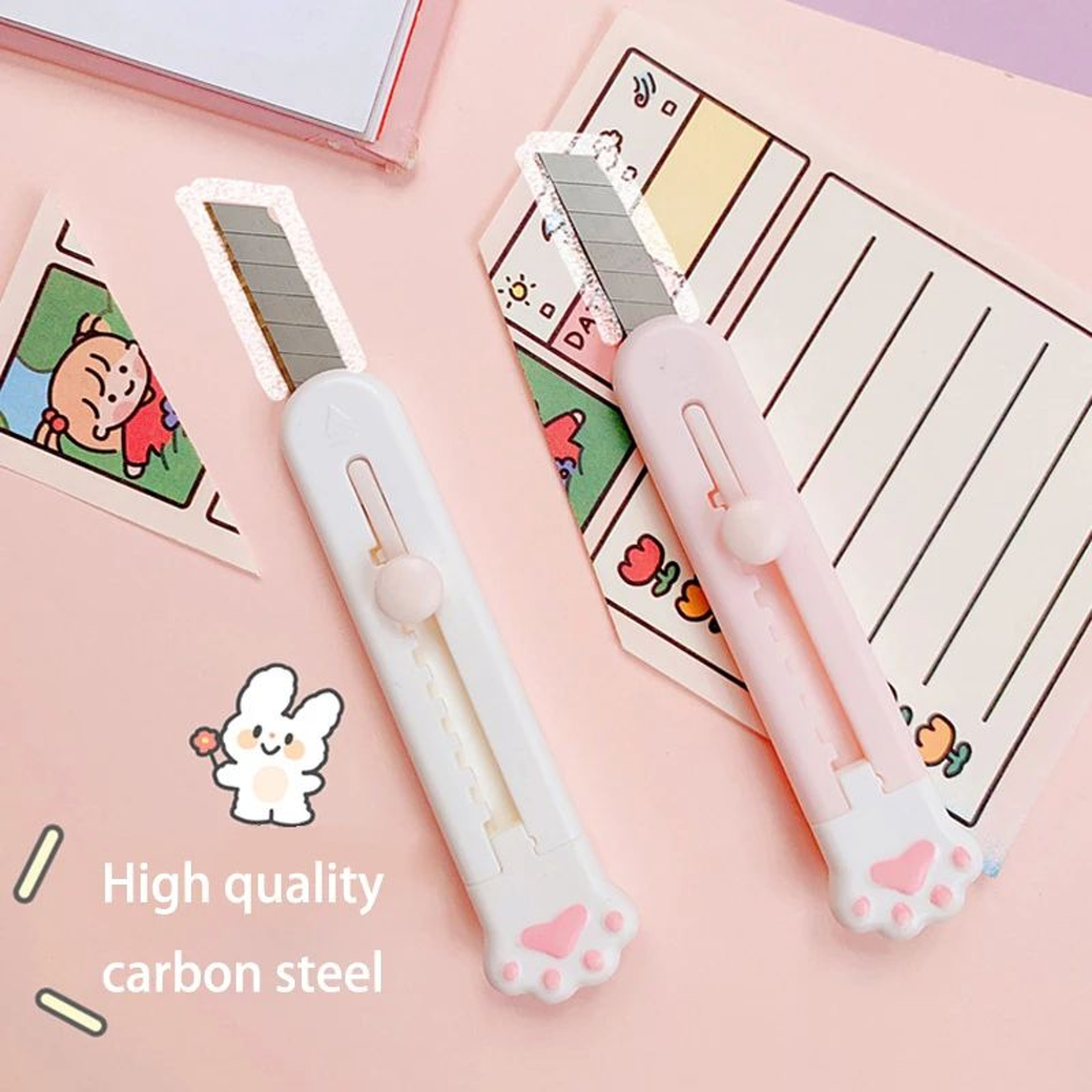 Cat Paw Mini Paper Cutter Retractable Craft Knife For Kawaii Stationery And Quick Package Opens 2