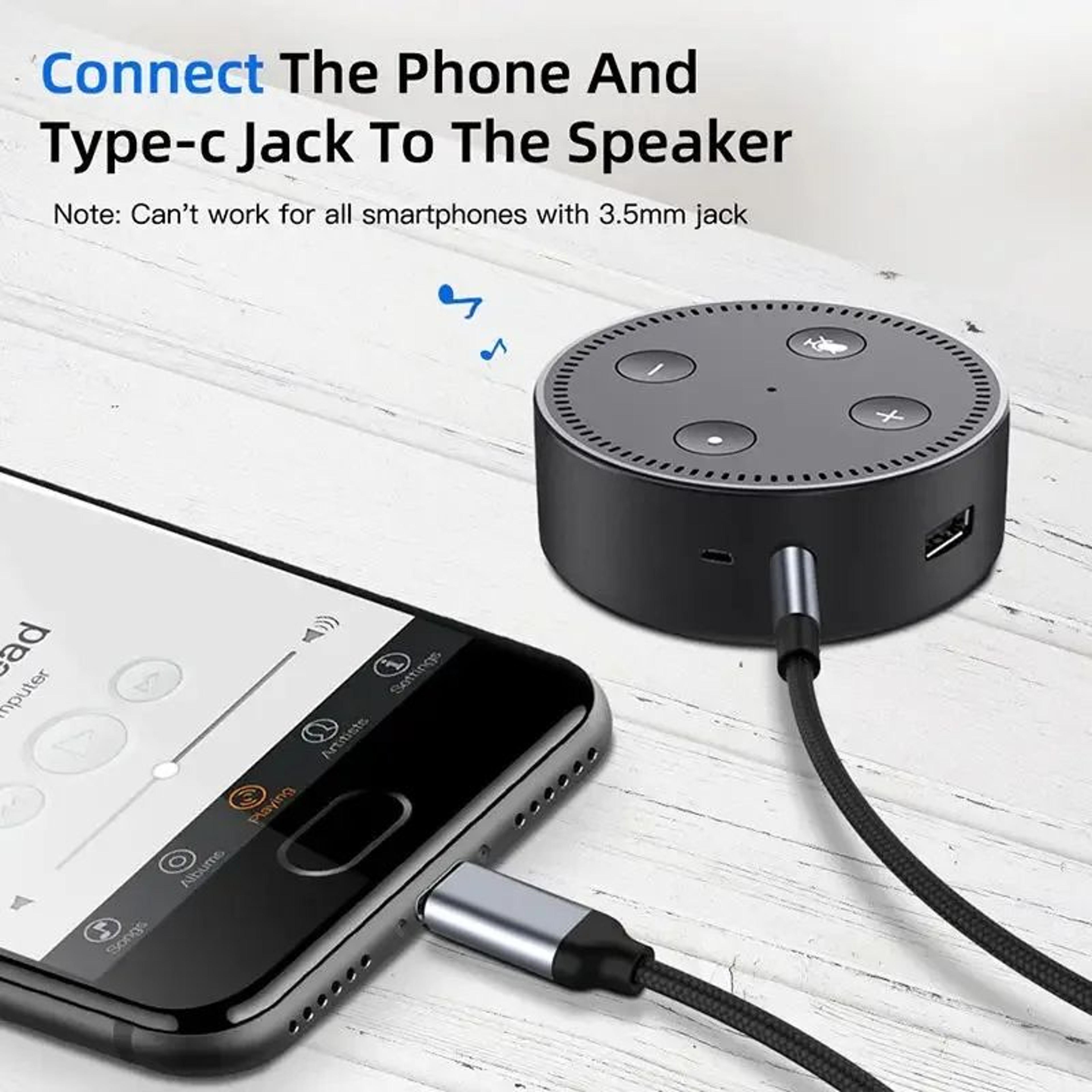 USB C To 35mm Audio Cable For Car And Headphones Type C To AUX Jack Cord 3