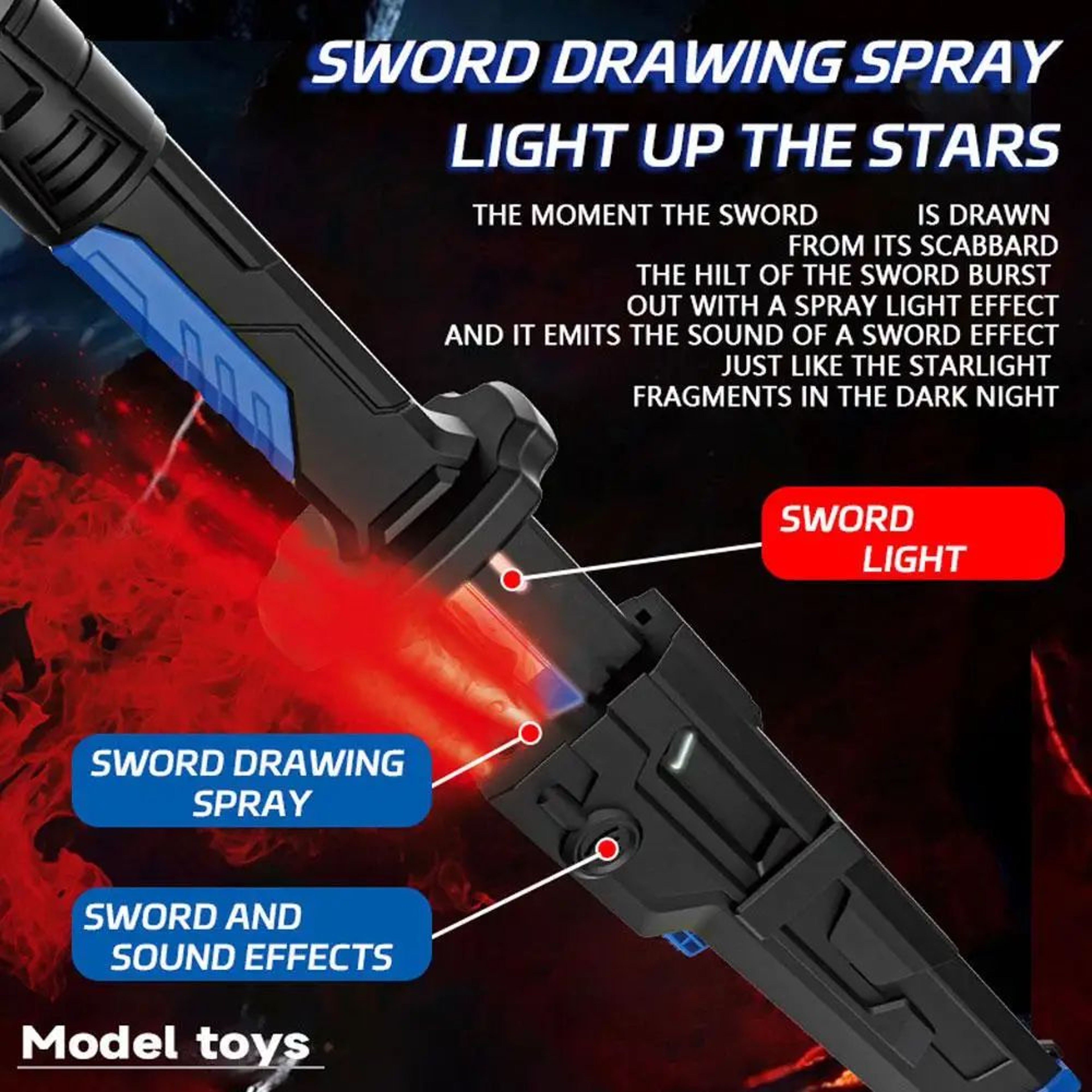 Star Spray Lightsaber Toy DoubleBlade Light Up Sword With Fog Glow Effect 1