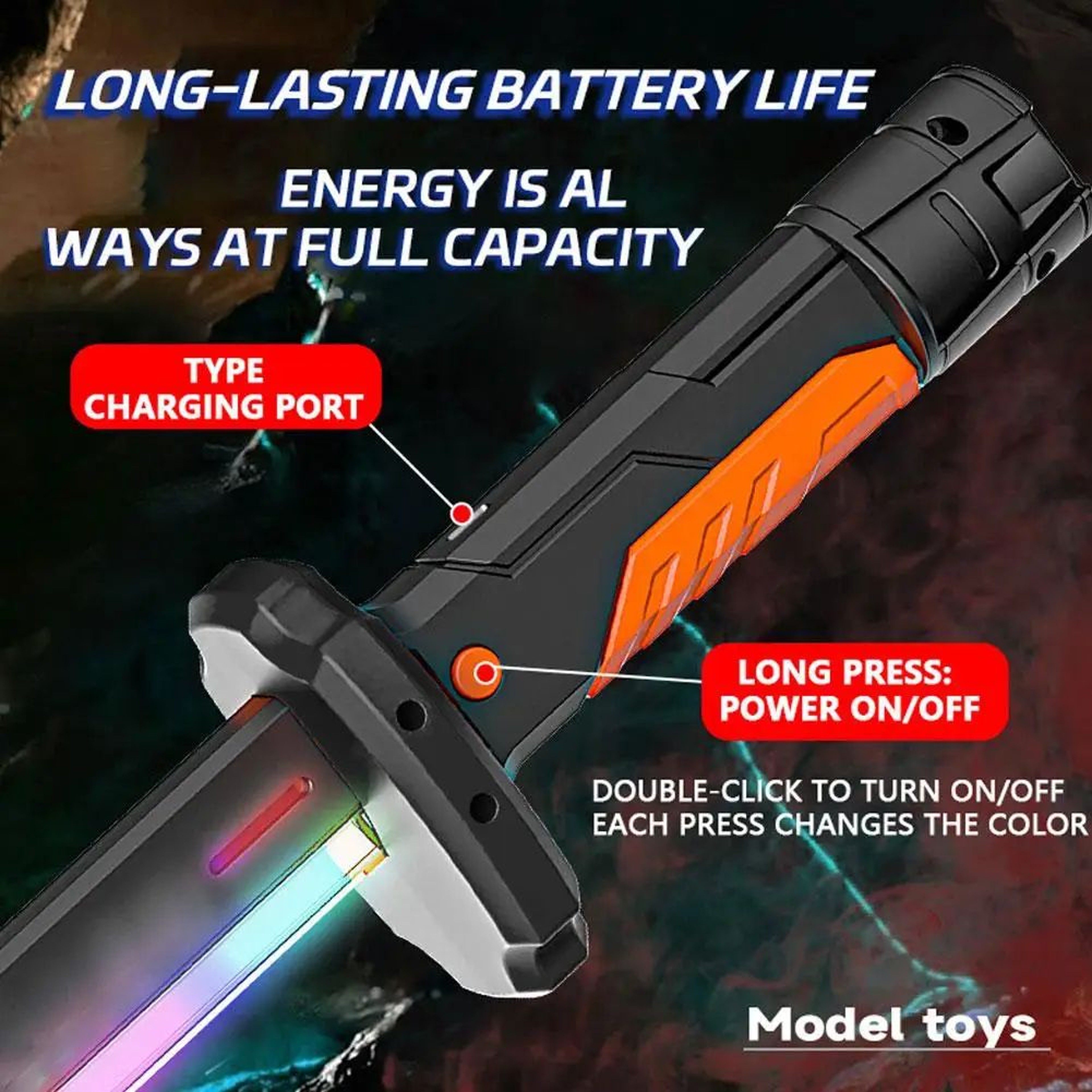 Star Spray Lightsaber Toy DoubleBlade Light Up Sword With Fog Glow Effect 2