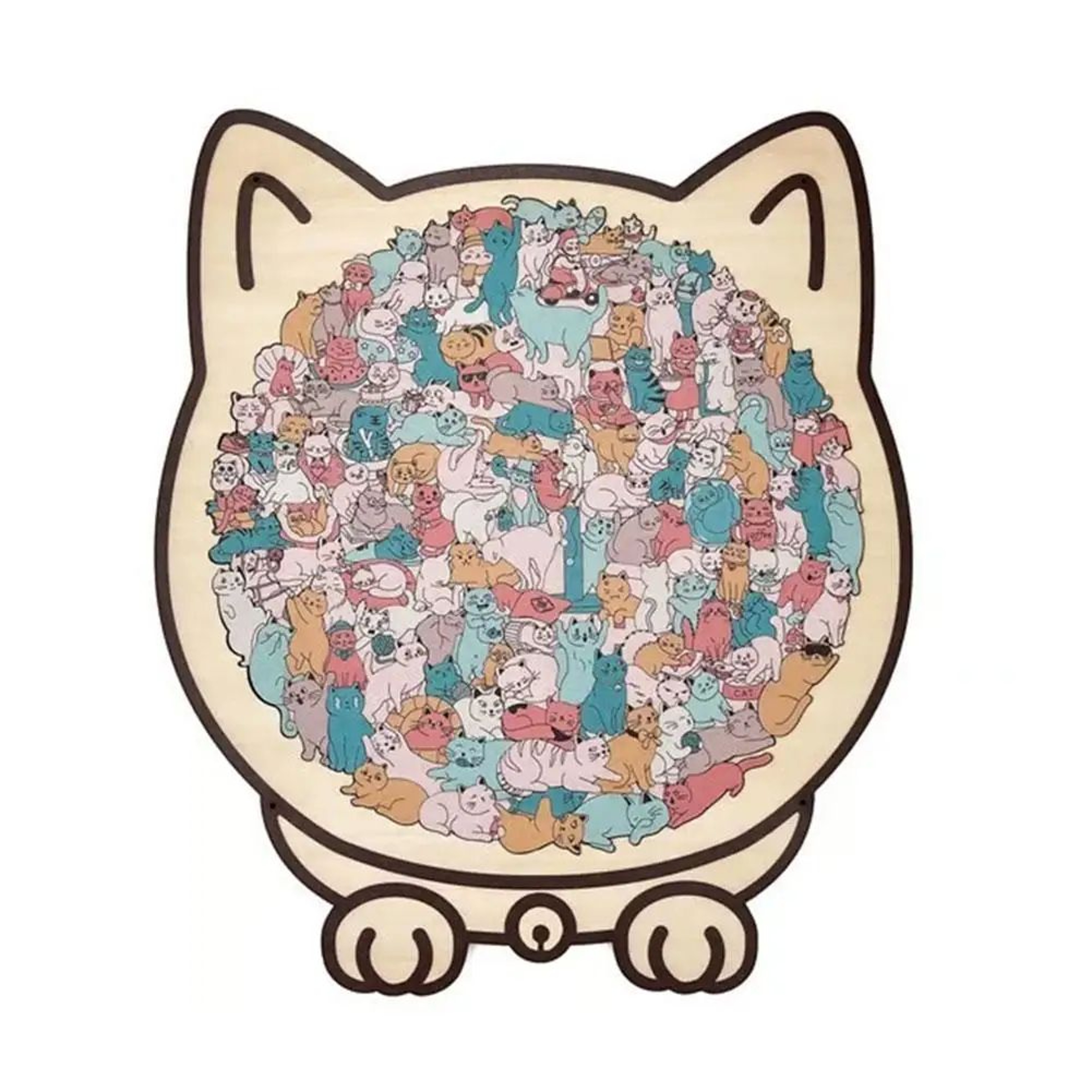 Cat Wooden Puzzle  Colorful AnimalShaped Wooden Jigsaw Decor For Stress Relief  Gifting 8
