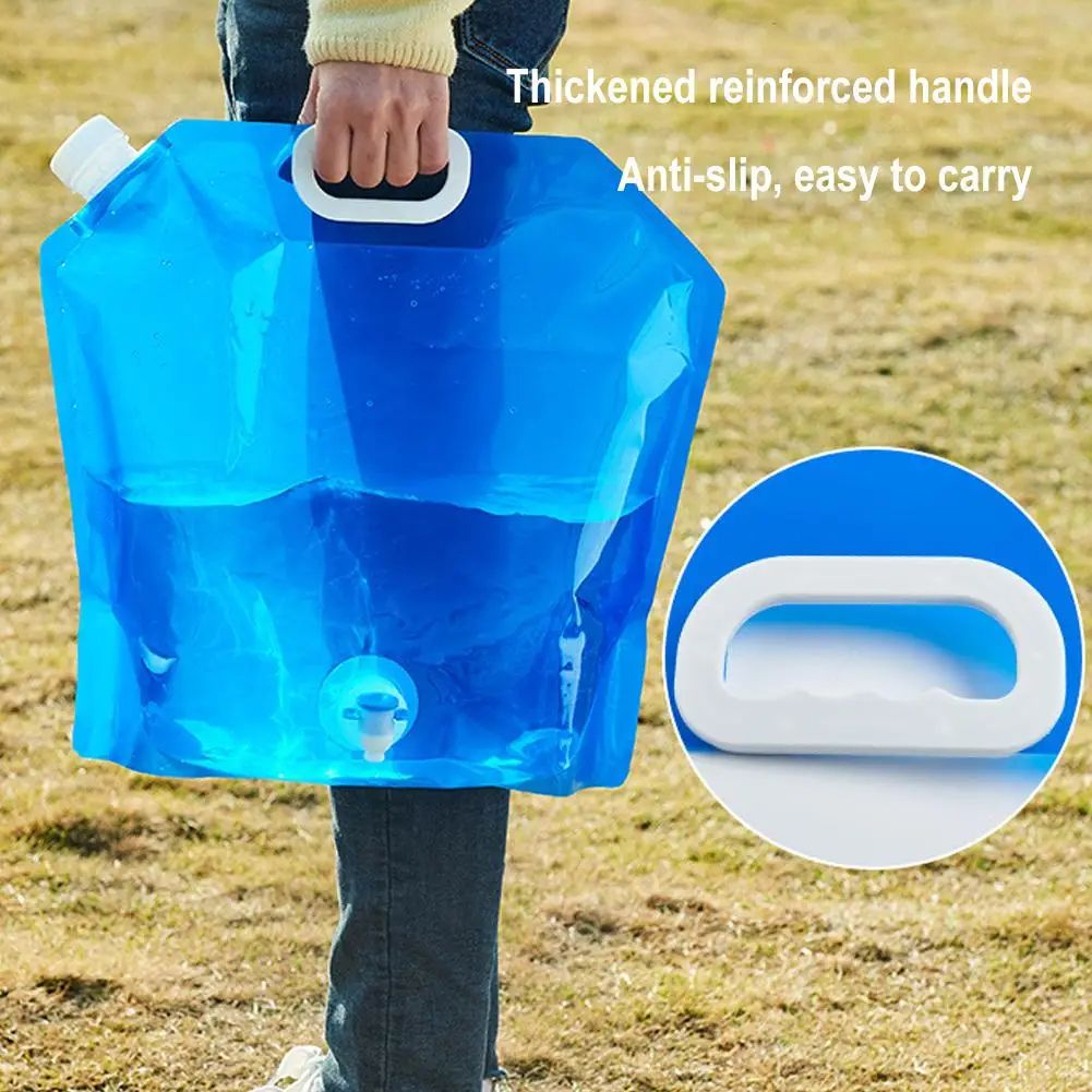 Outdoor Camping Water Container With Faucet  Foldable Portable Water Bag For Camping RV  Picnic 2
