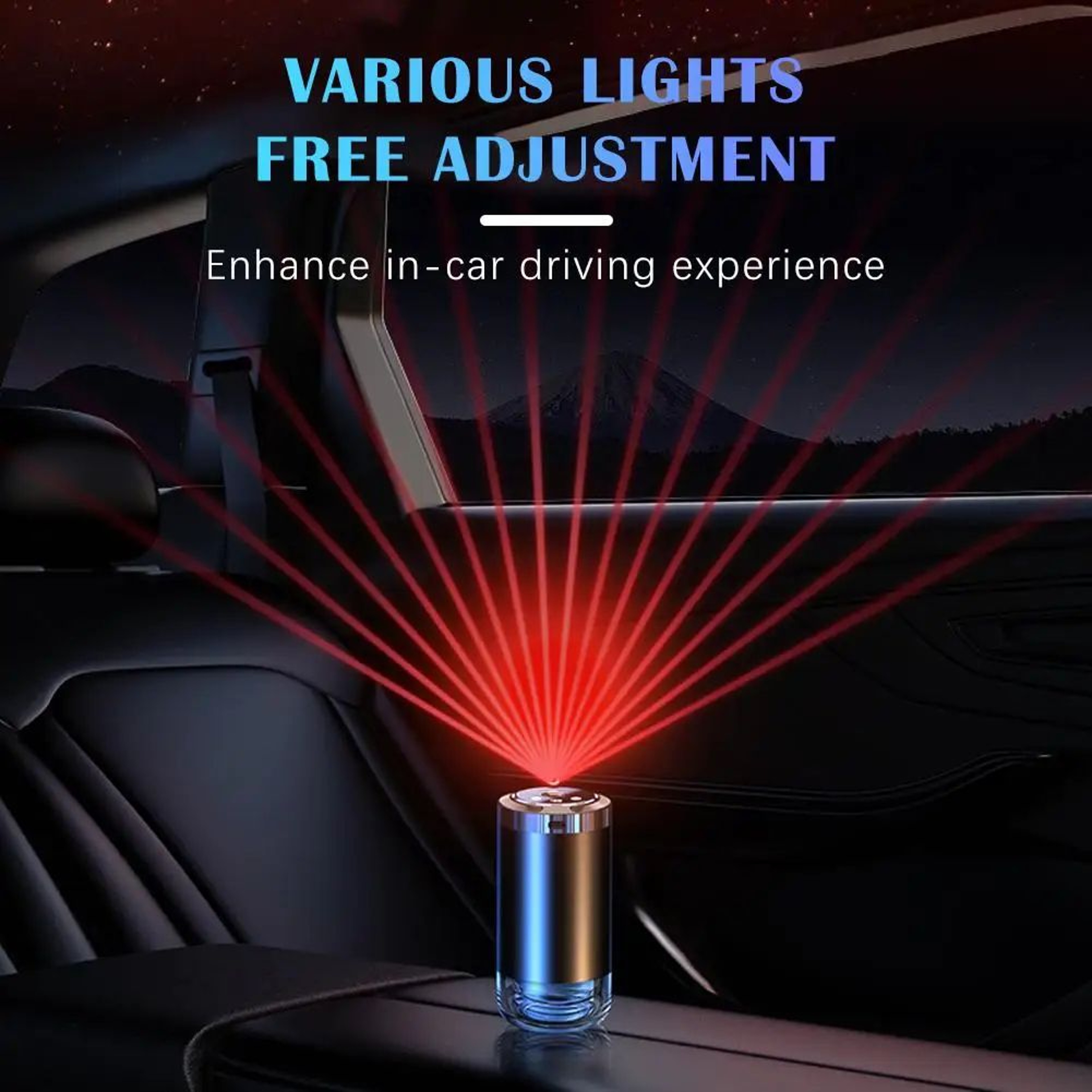 Rechargeable Car Aroma Diffuser With Ambient Light  Quiet Car Air Freshener Diffuser Ornament 2