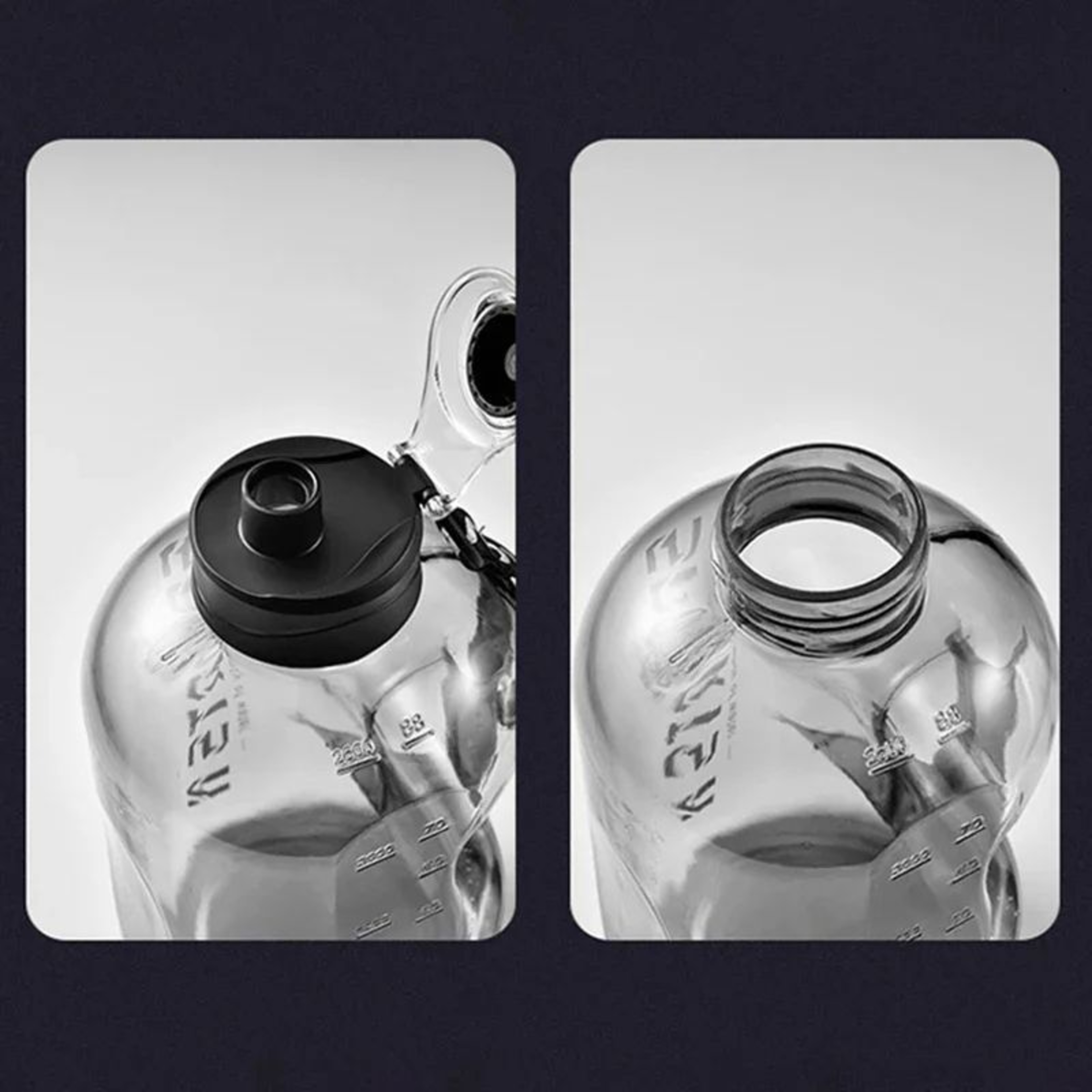 Hydration Tracker Large Capacity Sports Bottle With Time Markers  Straw Lid 4