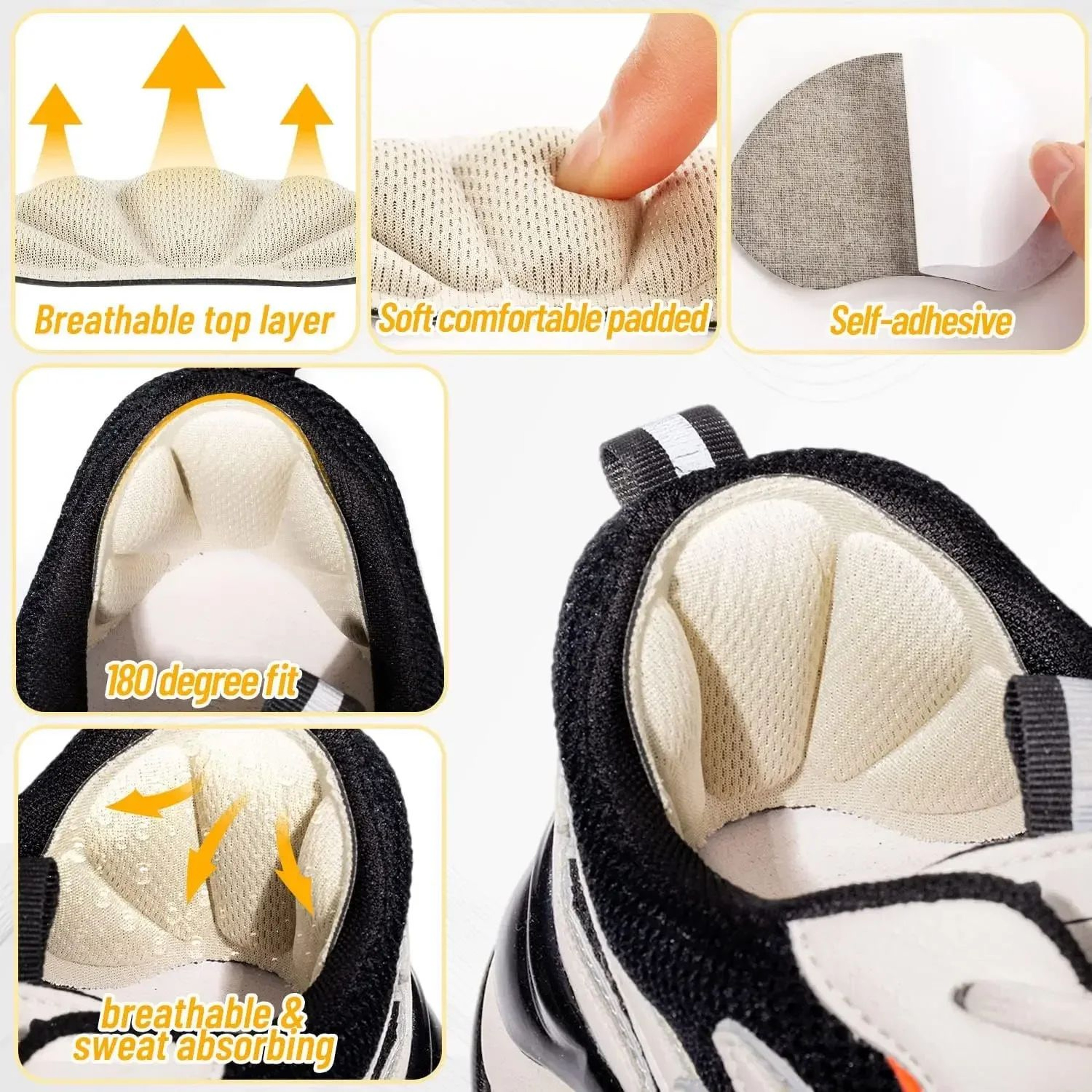 SelfAdhesive Heel Grips For BlisterFree Fit  Soft Heel Cushion Pads For Sneakers Heels  Boots 0