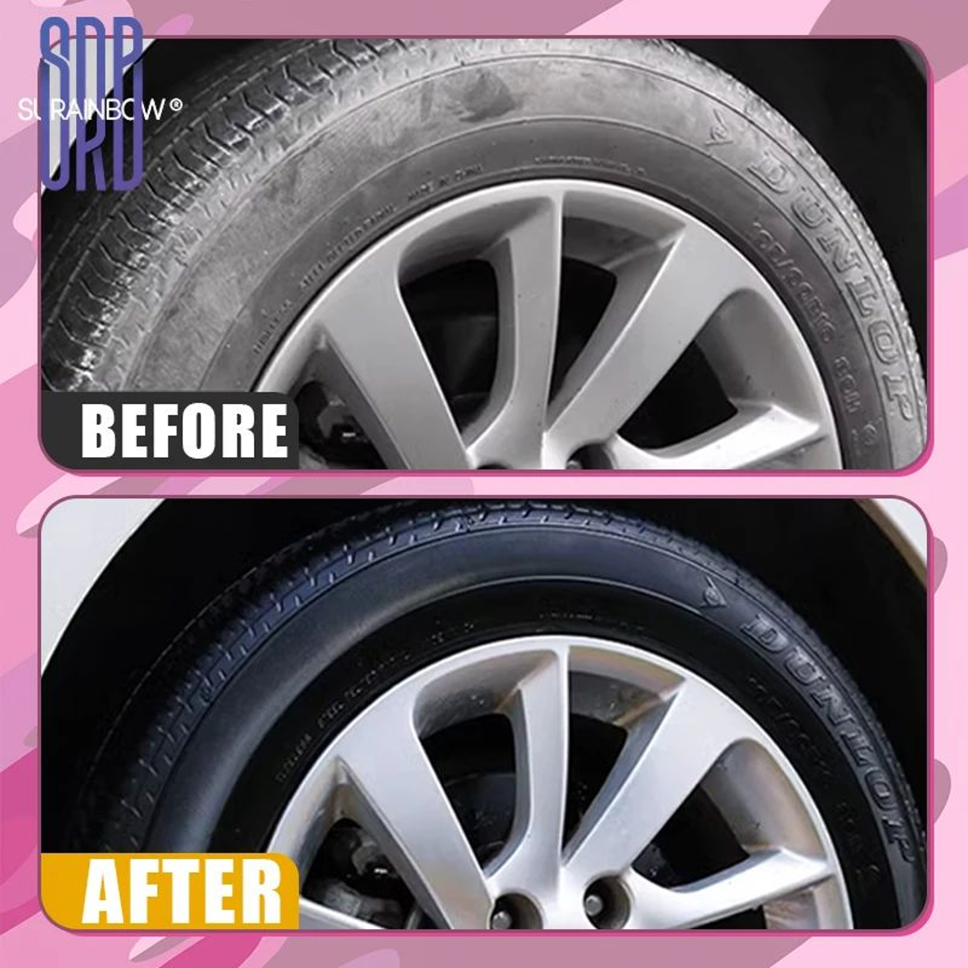 Wet Look Tire Shine Spray With UV Protection  Clear Coat Wet Look Tire Dressing For Tires Vinyl  Pl 5