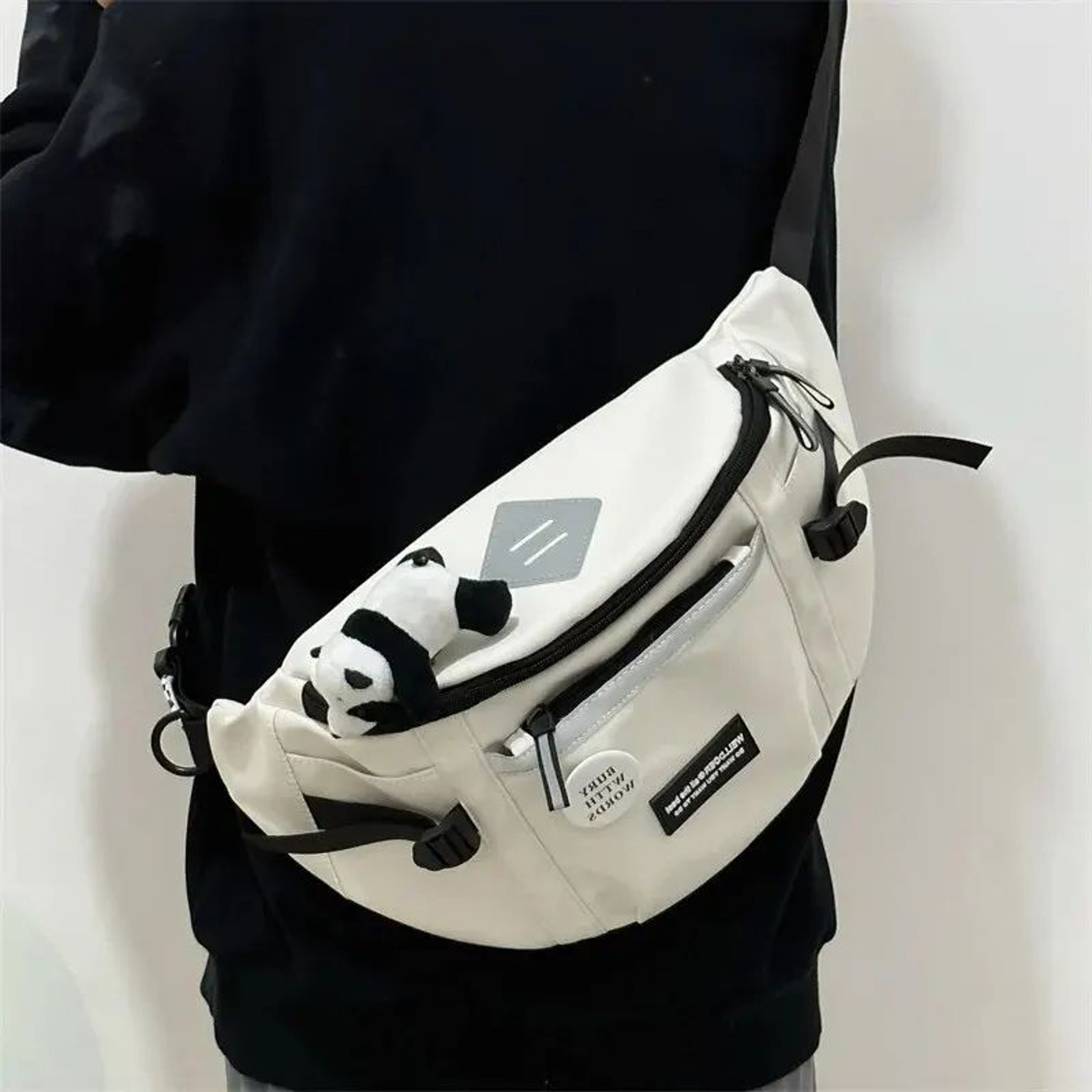 Harajuku Reflective Chest Bag  Unisex Streetwear Sling  Waist Bag 1