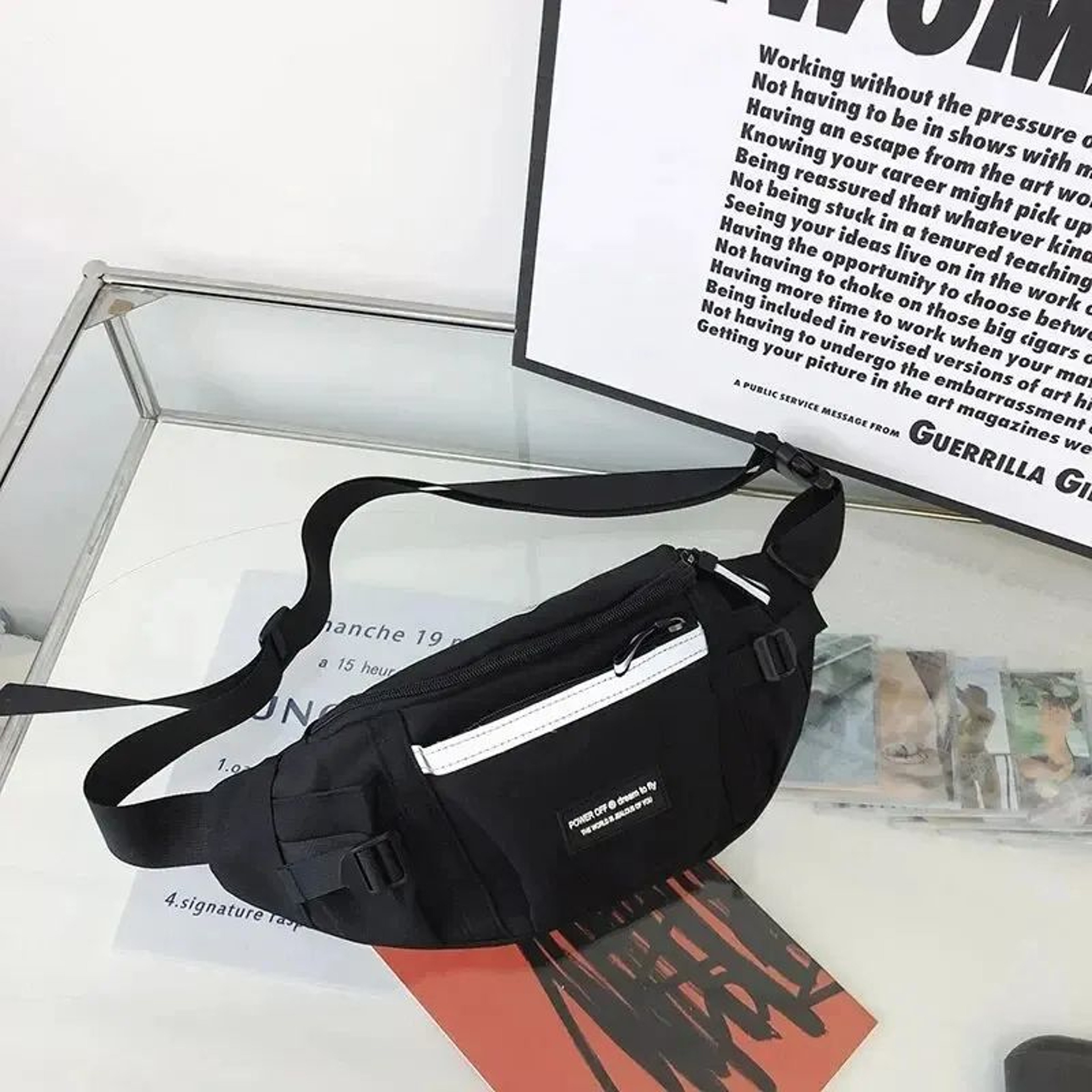 Harajuku Reflective Chest Bag  Unisex Streetwear Sling  Waist Bag 4
