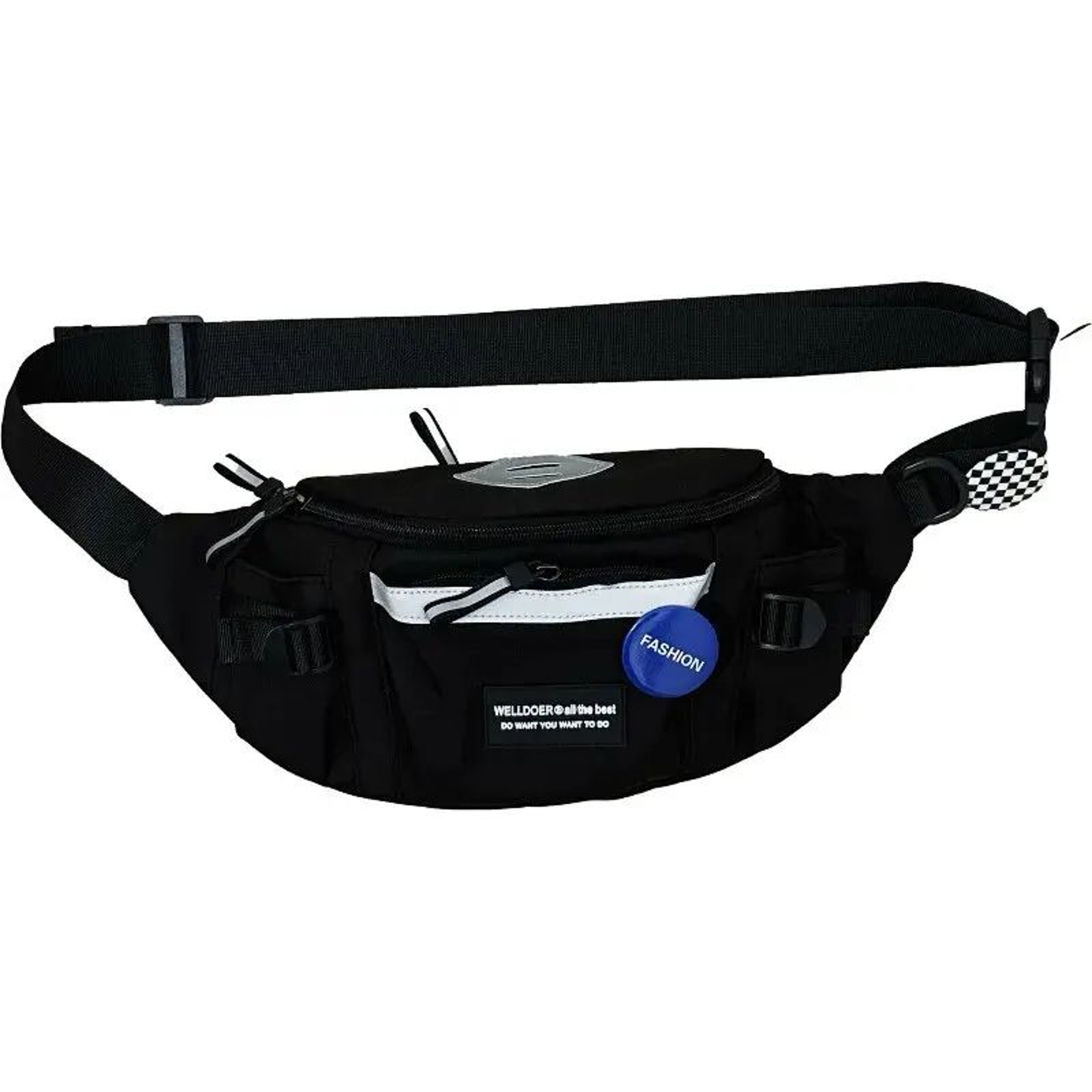 Harajuku Reflective Chest Bag  Unisex Streetwear Sling  Waist Bag 7